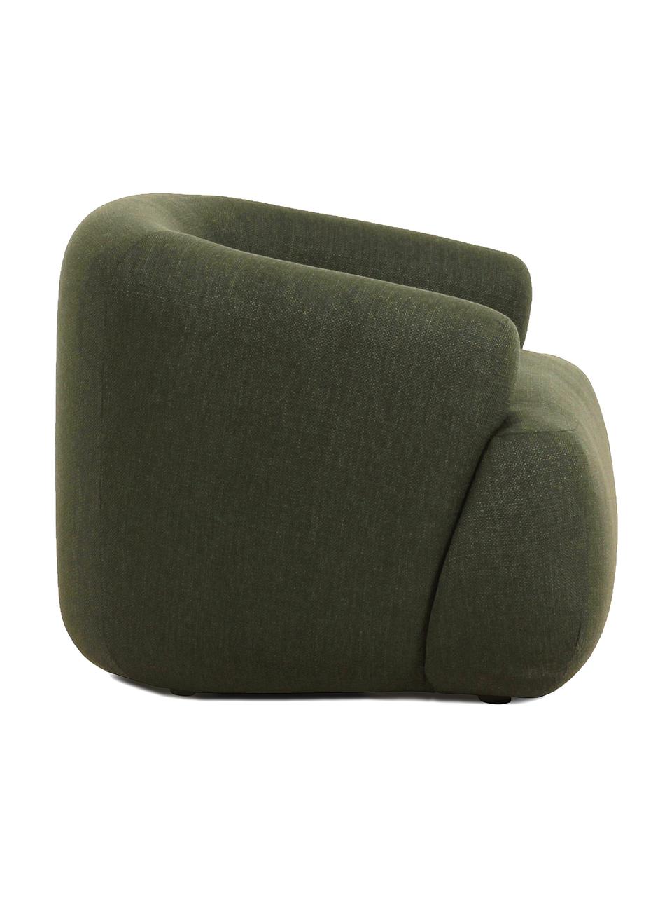 Fauteuil vert Sofia, Tissu vert, larg. 96 x prof. 82 cm