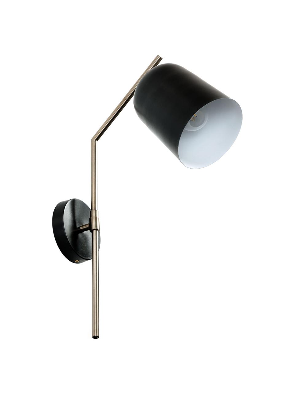 Wandlamp Pryia, Metaal, Zwart, 15 x 54 cm