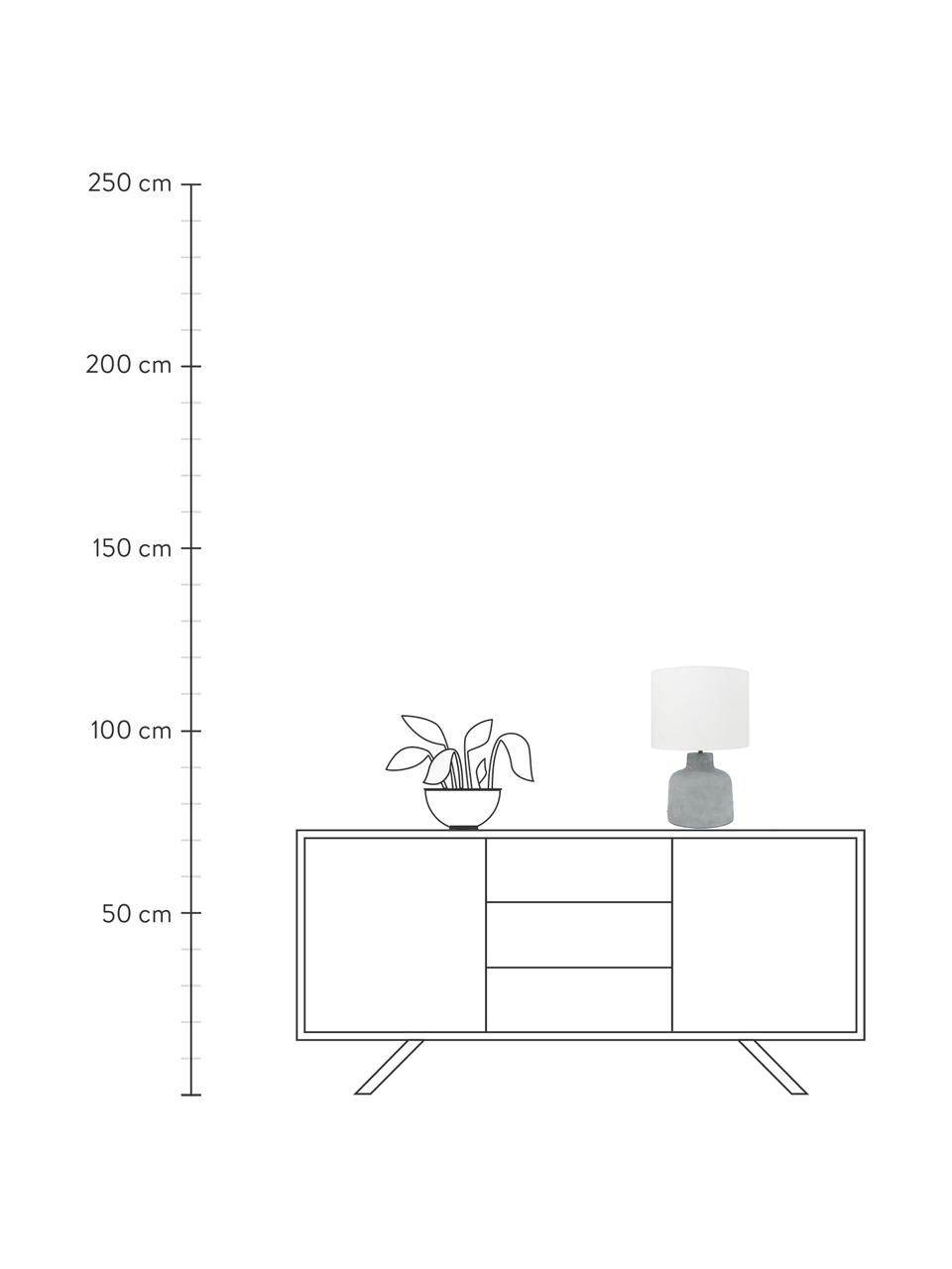 Moderní stolní lampa s betonovou podstavou Ike, Beton, bílá, Š 30 cm, V 45 cm