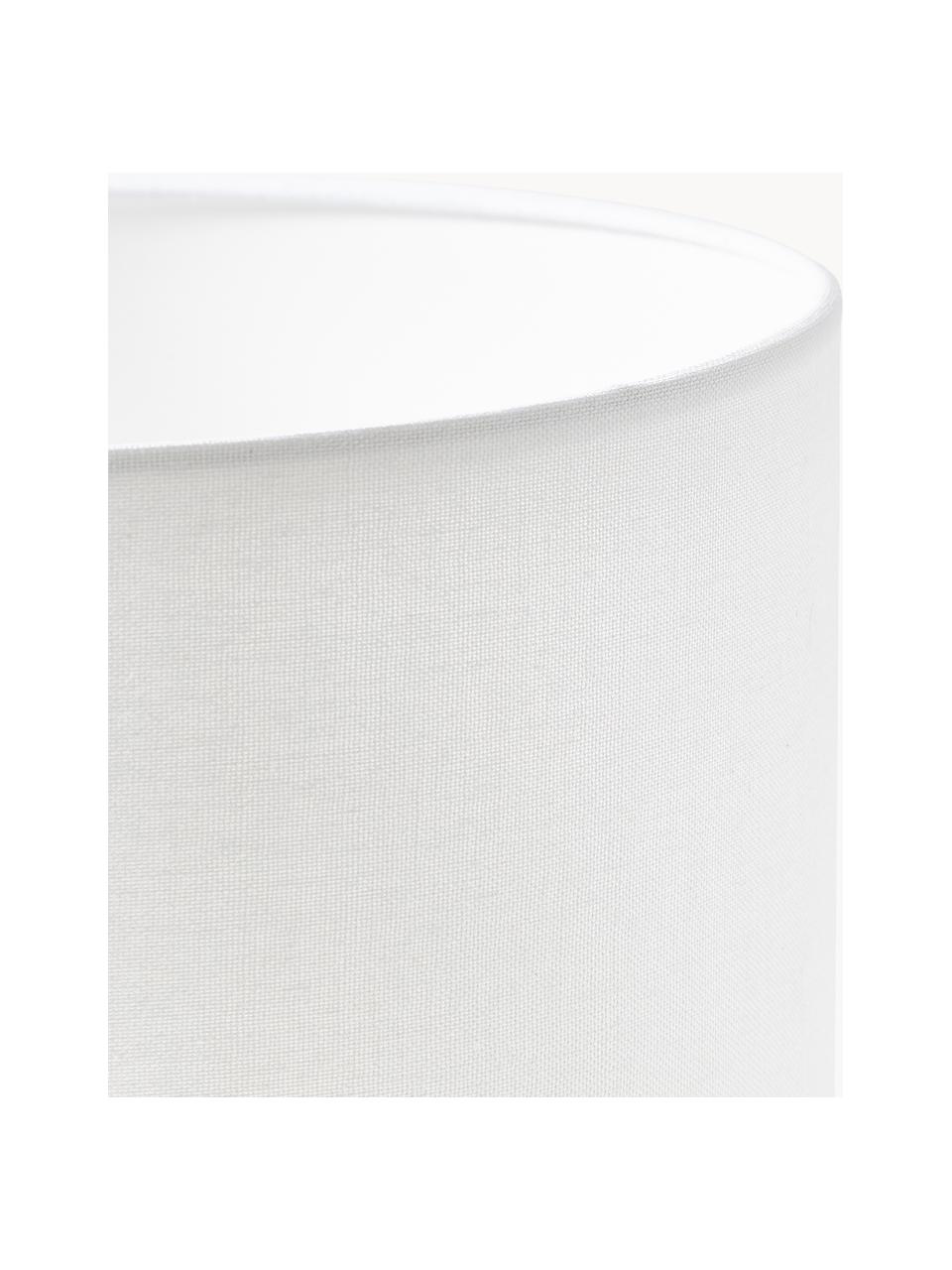 Lampada da tavolo fatta a mano con base in cemento Ike, Paralume: 100% lino, Cemento, bianco, Ø 30 x Alt. 45 cm