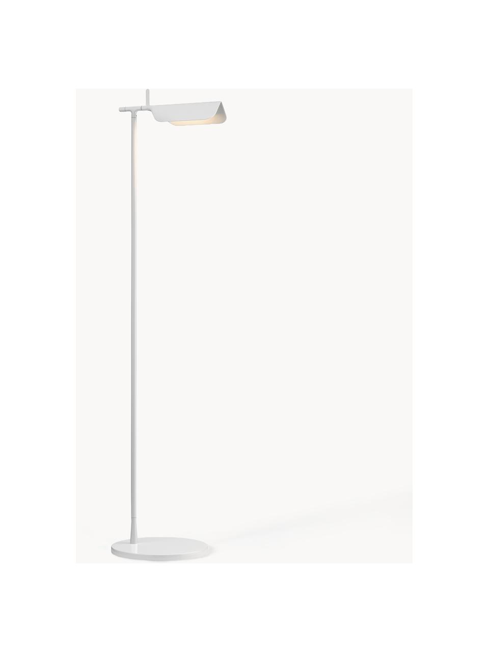 Lampada da lettura piccola a LED con luce regolabile Tab, Paralume: plastica, Struttura: alluminio rivestito, Bianco, Alt. 110 cm