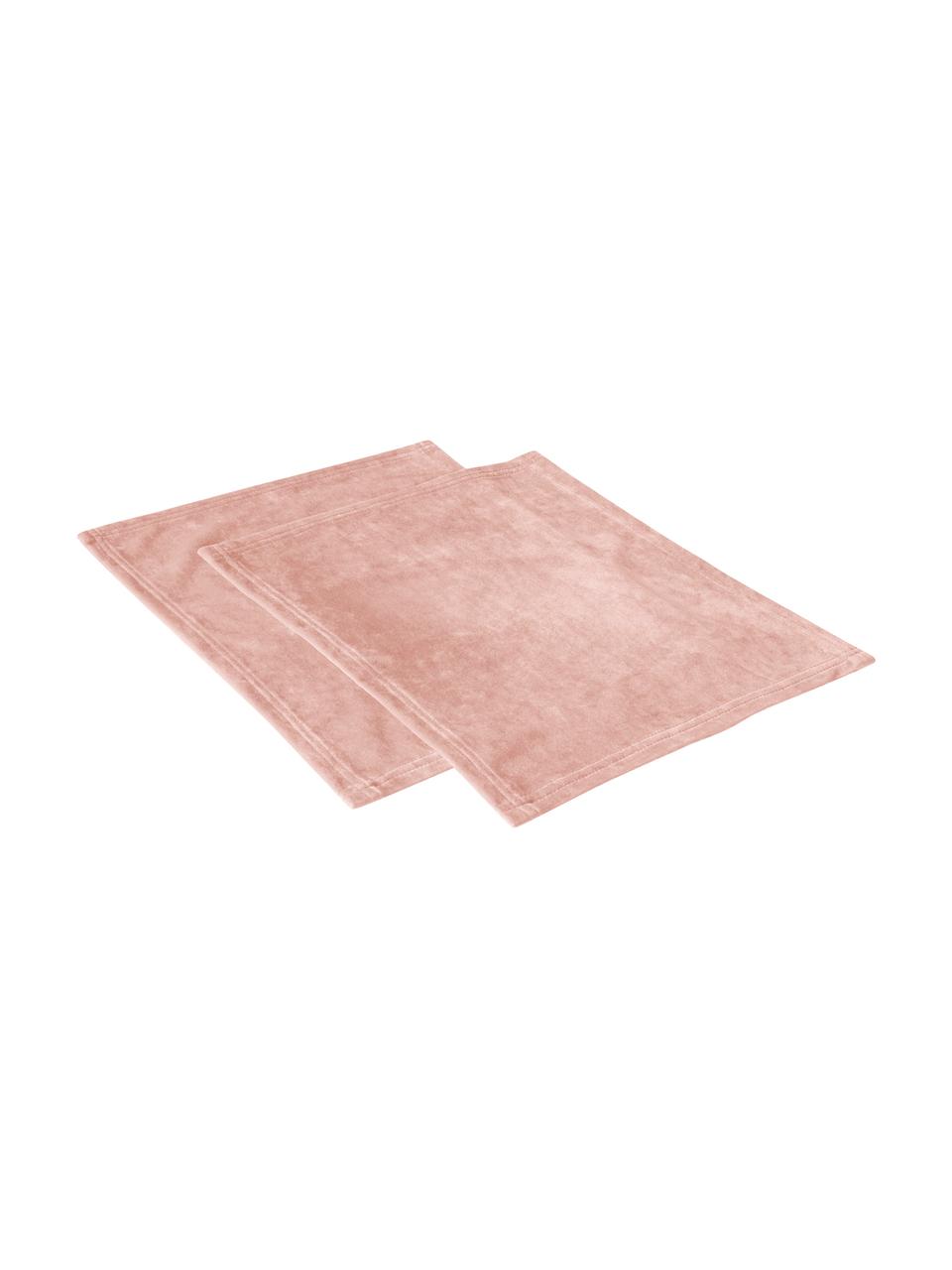 Fluwelen placemats Simone, 2 stuks, 100% polyester fluweel, Roze, 35 x 45 cm