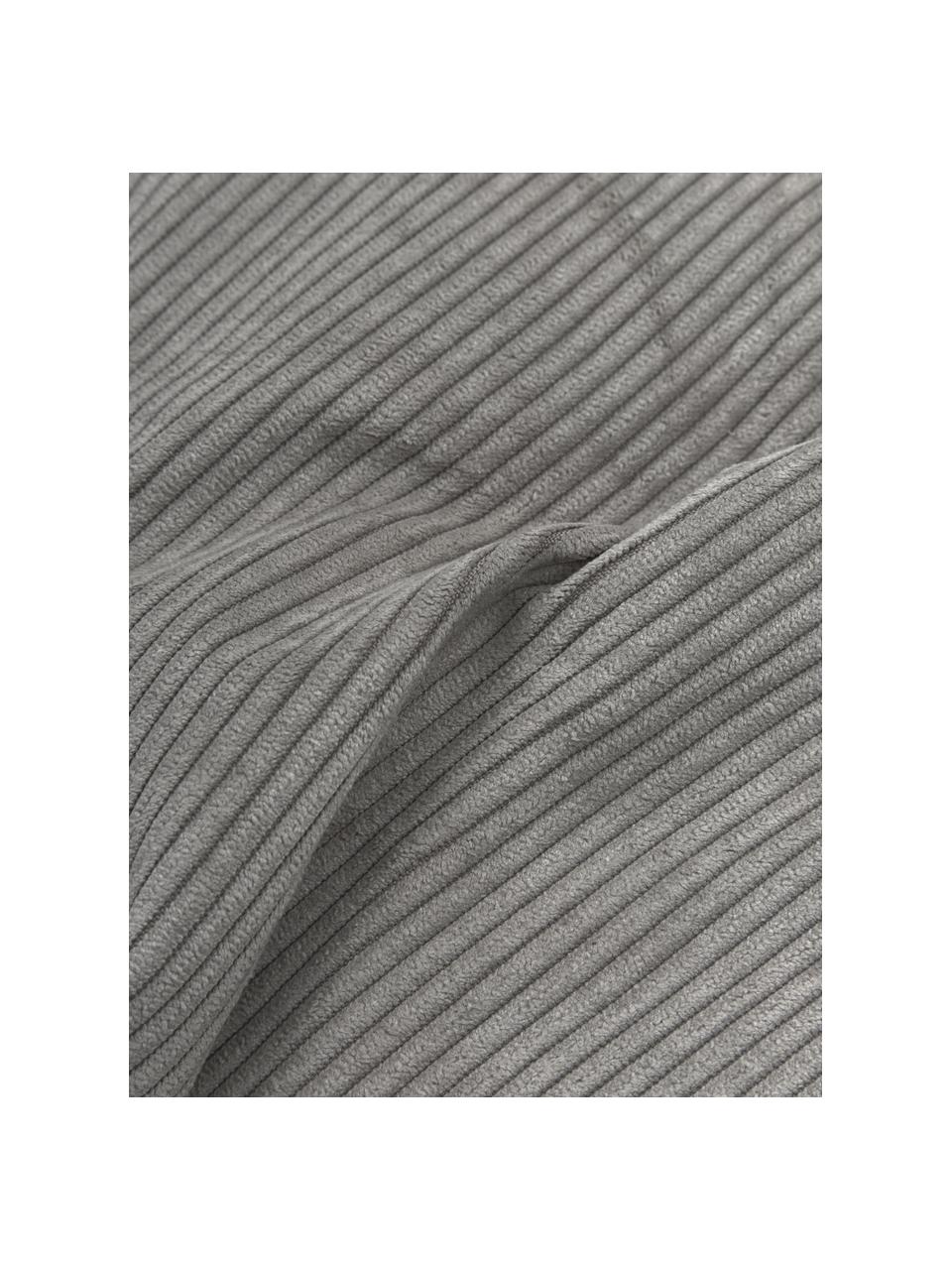 Bankkussen Lennon in grijs van corduroy, Grijs, B 60 x L 60 cm