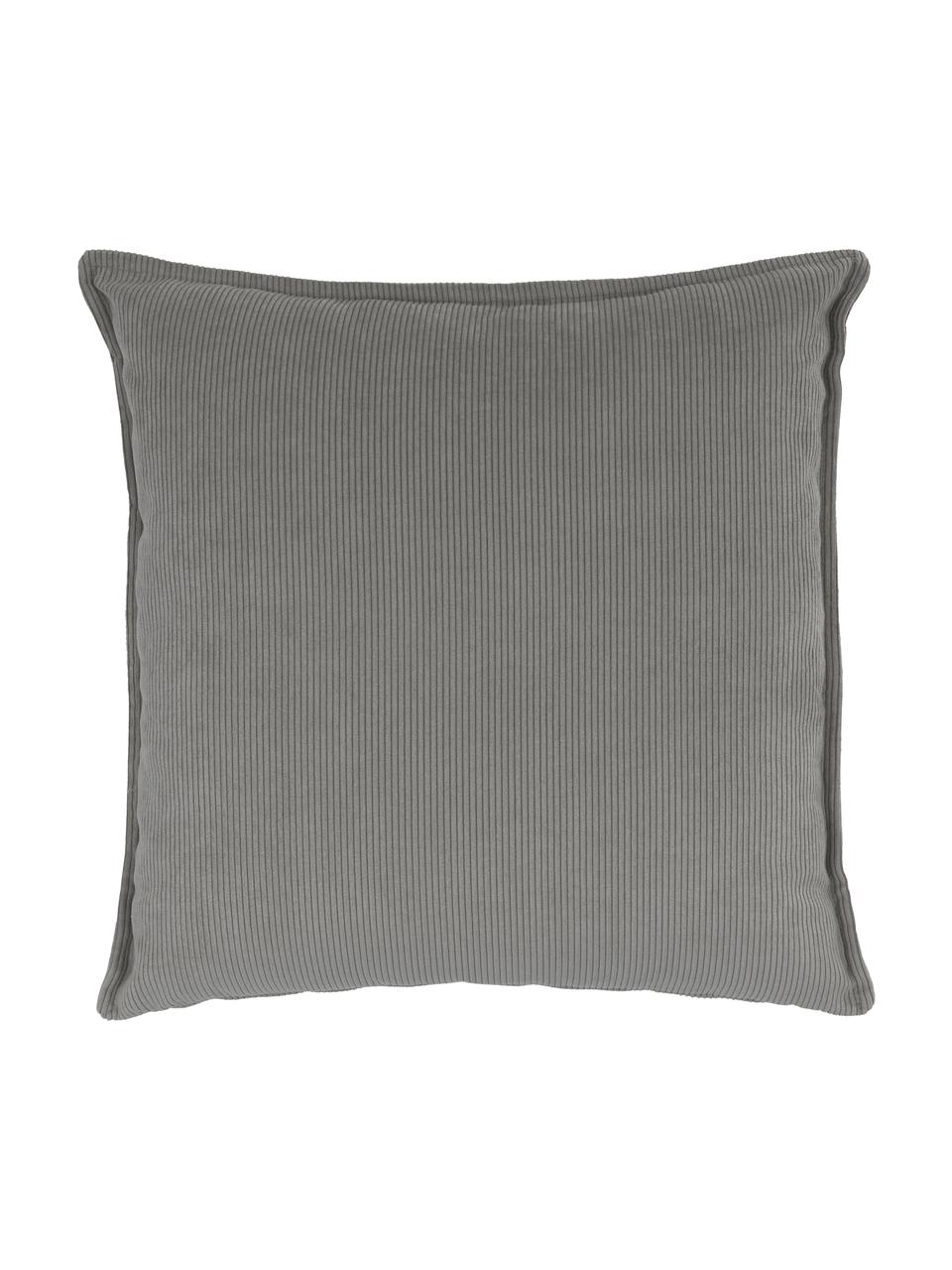 Sofa-Kissen Lennon aus Cord, Bezug: Cord (92% Polyester, 8% P, Cord Grau, B 60 x L 60 cm