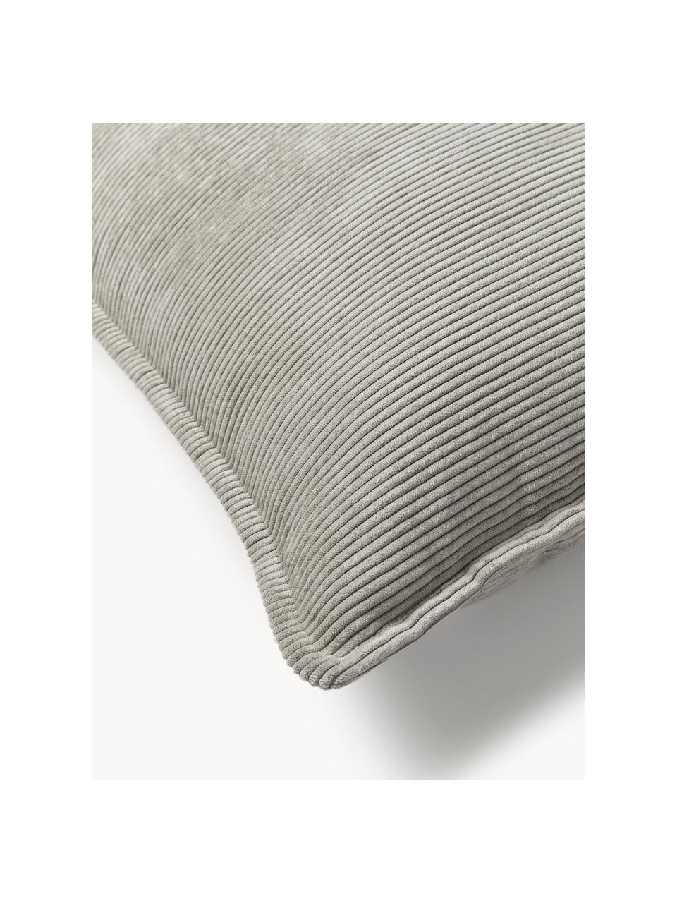 Corduroy bankkussen Lennon, Bekleding: 92% polyester, 9% polyami, Corduroy grijs, B 70 x L 70 cm