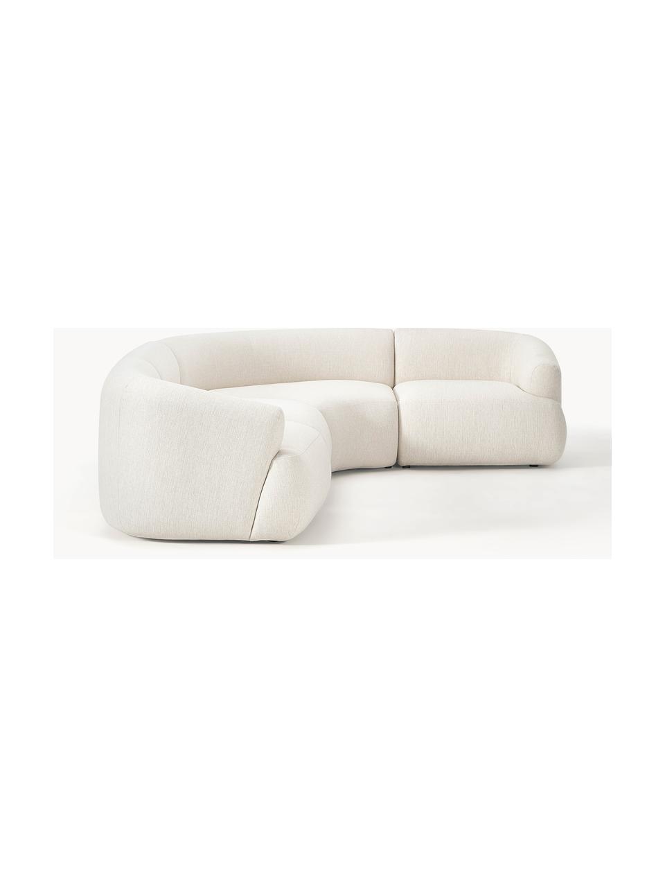 Sofá rinconera modular Sofia (4 plazas), Tapizado: 100% polipropileno Alta r, Estructura: madera de abeto, tablero , Patas: plástico El material util, Tejido blanco crema, An 312 x F 235 cm