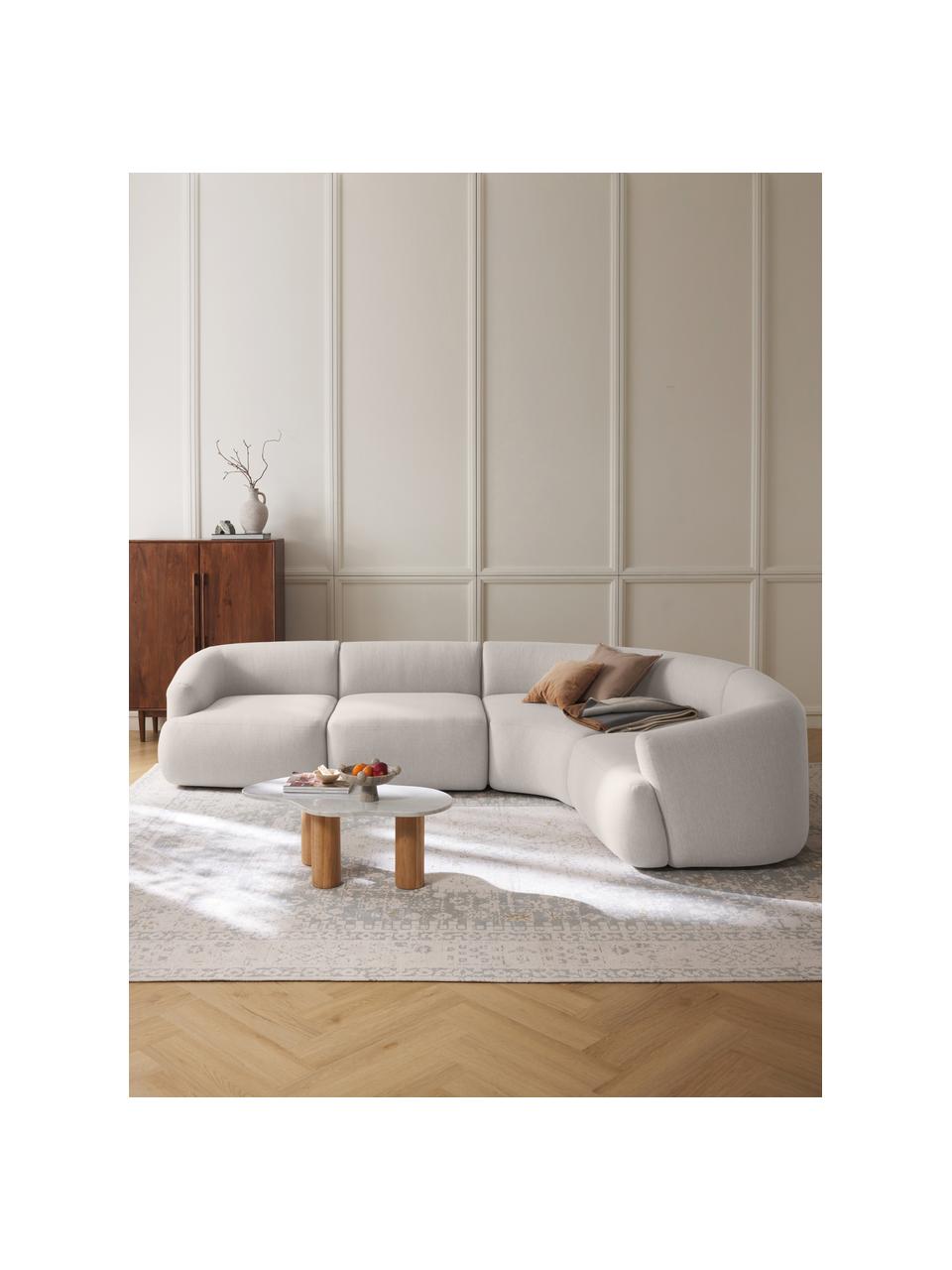 Canapé d'angle modulable 4 places Sofia, Tissu blanc crème, larg. 318 x prof. 235 cm