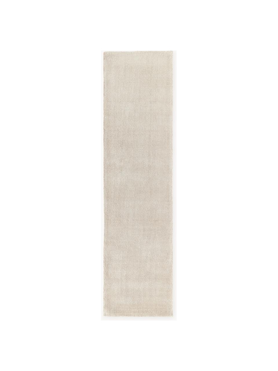 Handgewebter Kurzflor-Läufer Ainsley, 60 % Polyester, GRS-zertifiziert
40 % Wolle, Hellbeige, B 80 x L 300 cm