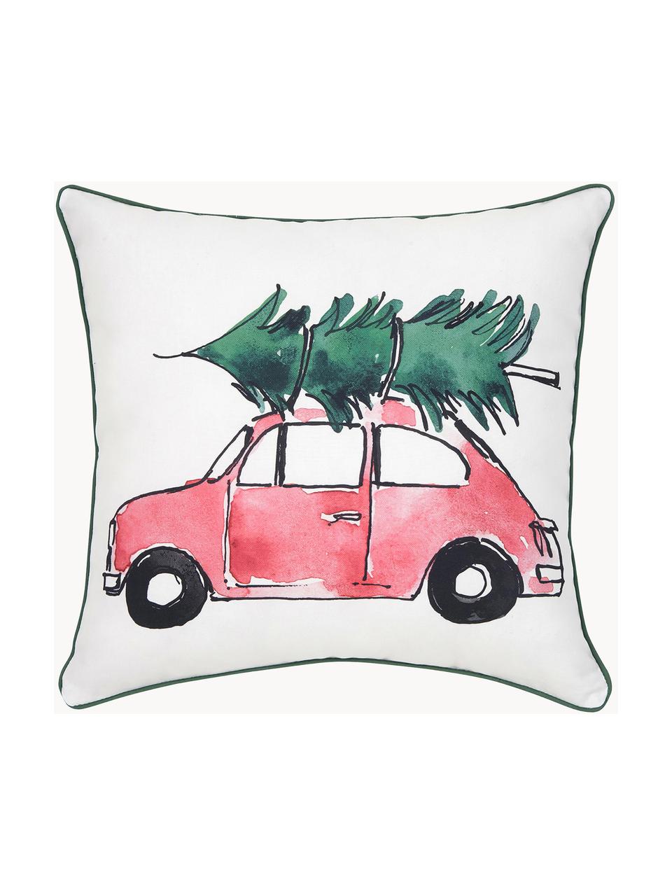Copricuscino di Kera Till Xmas Tree, Cotone, Bianco, rosso, verde, Larg. 40 x Lung. 40 cm