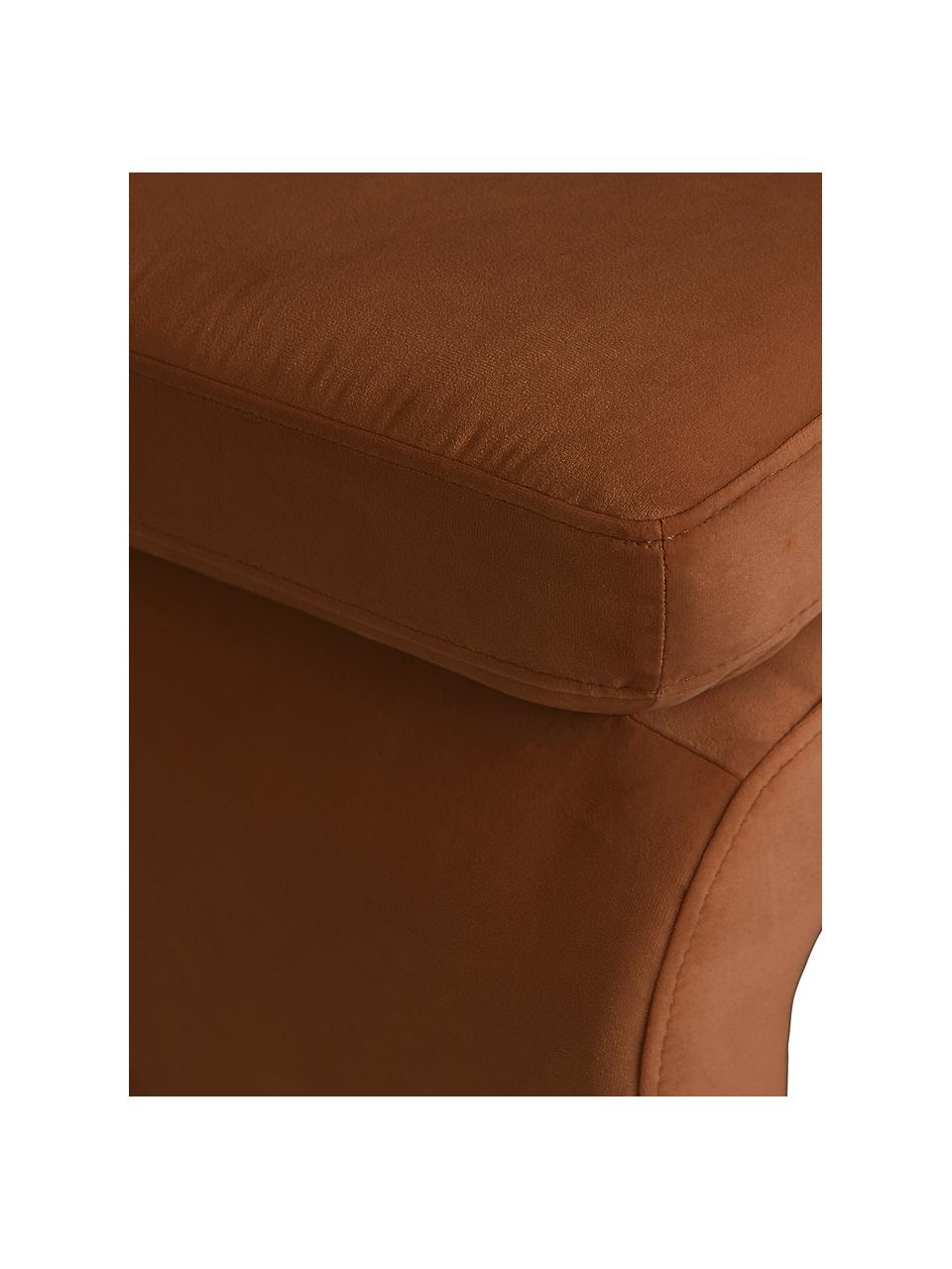 Fluwelen poef Mika in bruin, Bekleding: 100 % polyester, Frame: grenenhout, FSC-gecertifi, Fluweel bruin, B 70 cm x H 45 cm