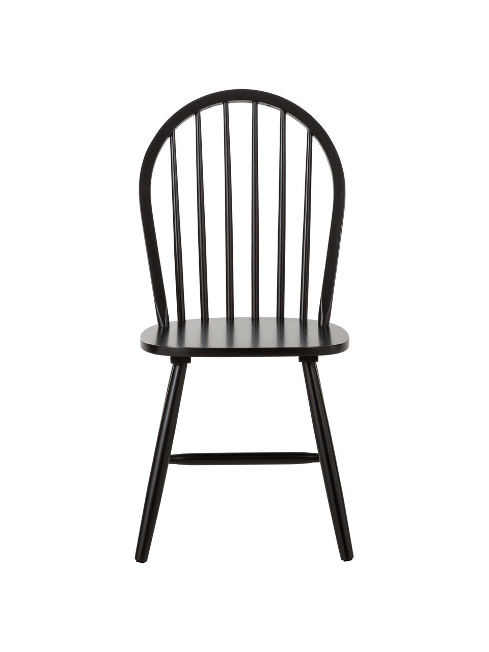 Sedia in legno nero design Windsor Megan 2 pz, Legno di albero della gomma laccato, Nero, Larg. 46 x Prof. 51 cm