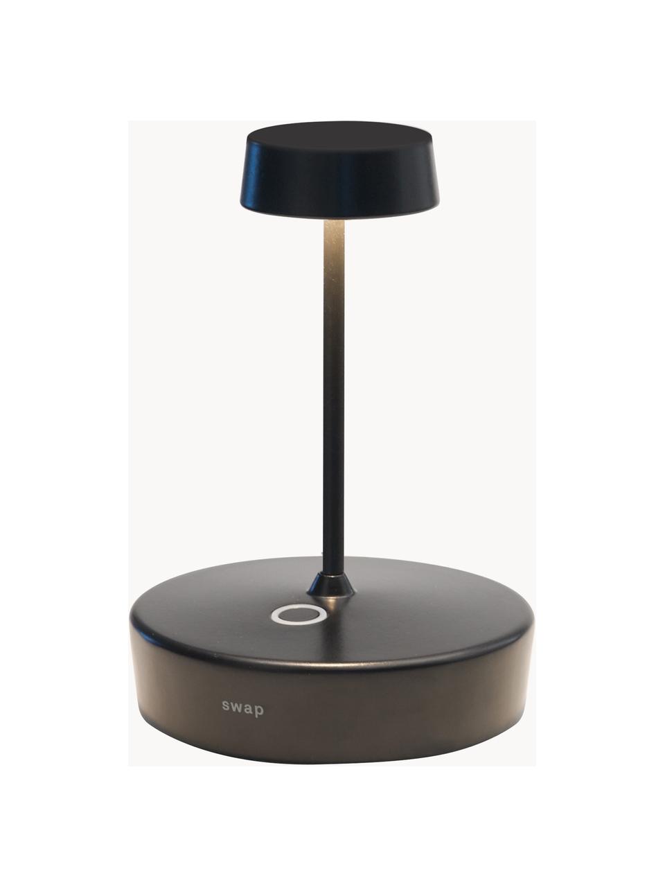Lampe à poser LED mobile à intensité variable Swap Mini, Noir, Ø 10 x haut. 15 cm