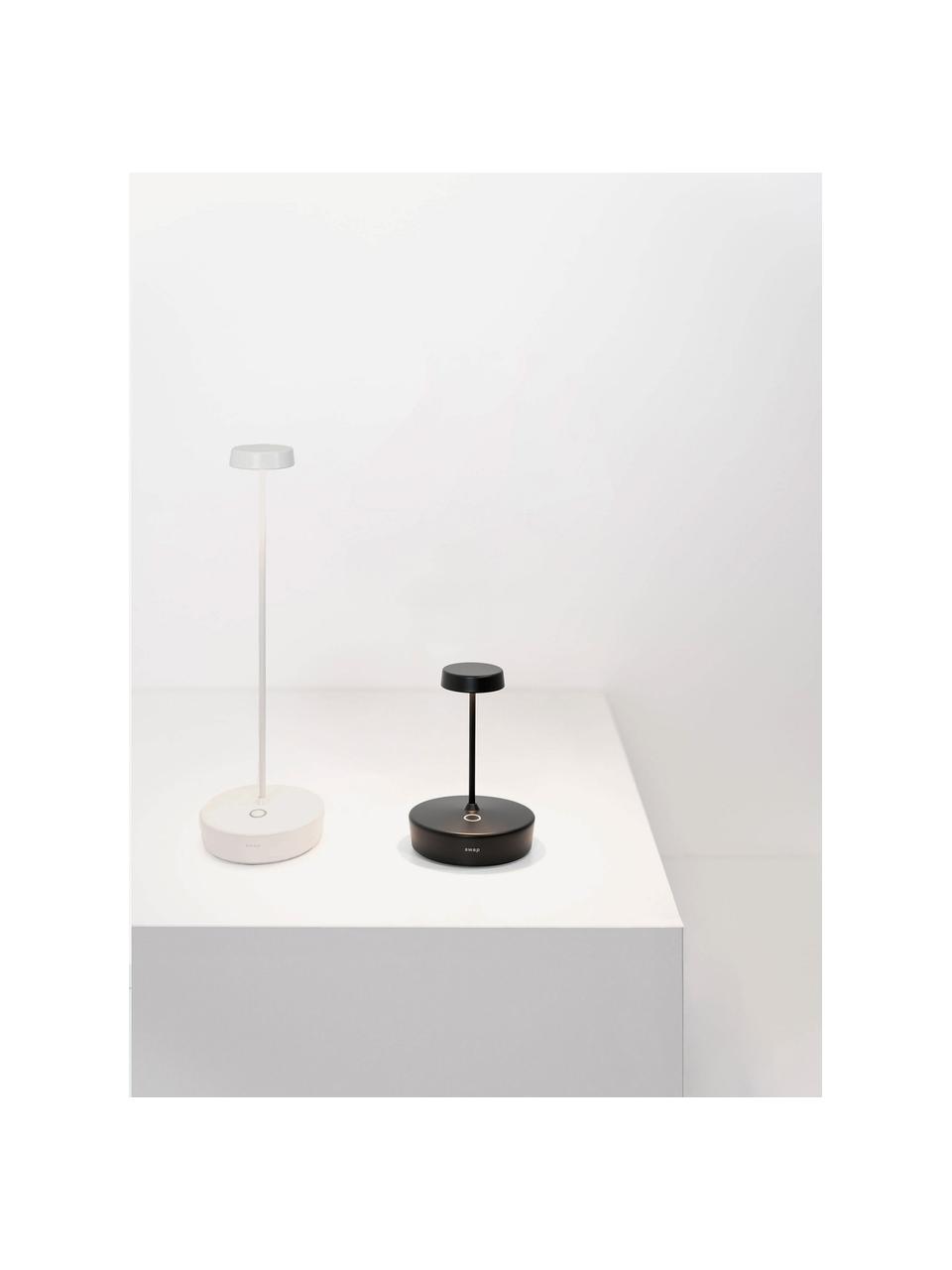 Mobiele dimbare LED tafellamp Swap Mini, Lamp: aluminium, gecoat, Zwart, Ø 10 x H 15 cm