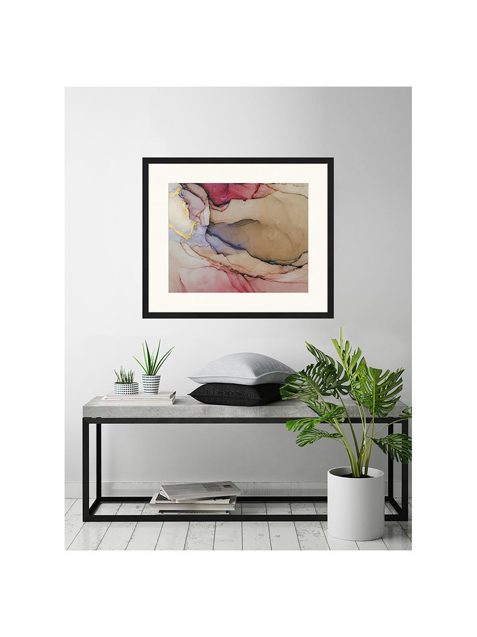 Ingelijste digitale print Modern Abstract Painting, Afbeelding: digitale print op papier,, Lijst: gelakt hout, Multicolour, B 63 cm x H 53 cm