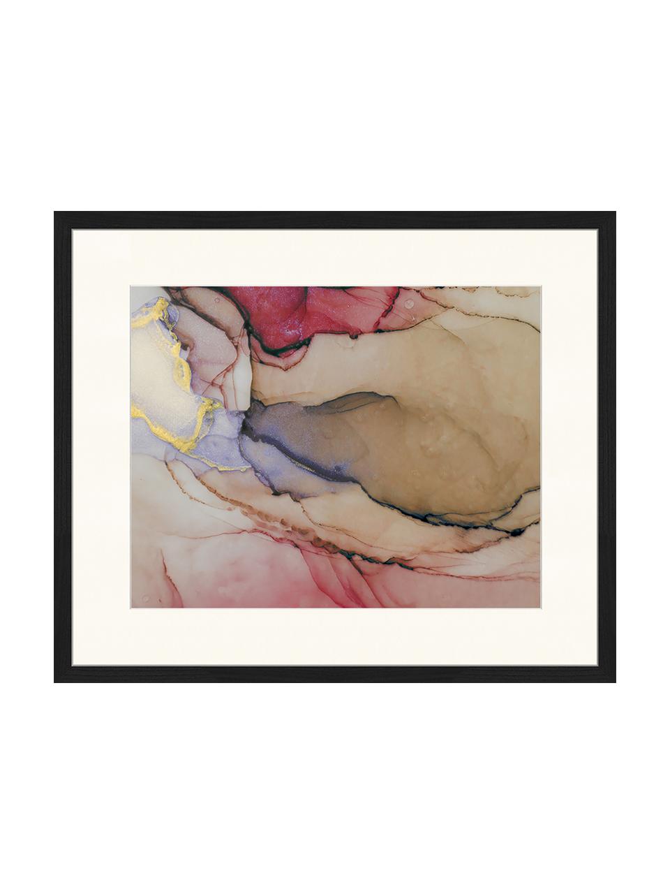 Ingelijste digitale print Modern Abstract Painting, Afbeelding: digitale print op papier,, Lijst: gelakt hout, Multicolour, B 63 cm x H 53 cm