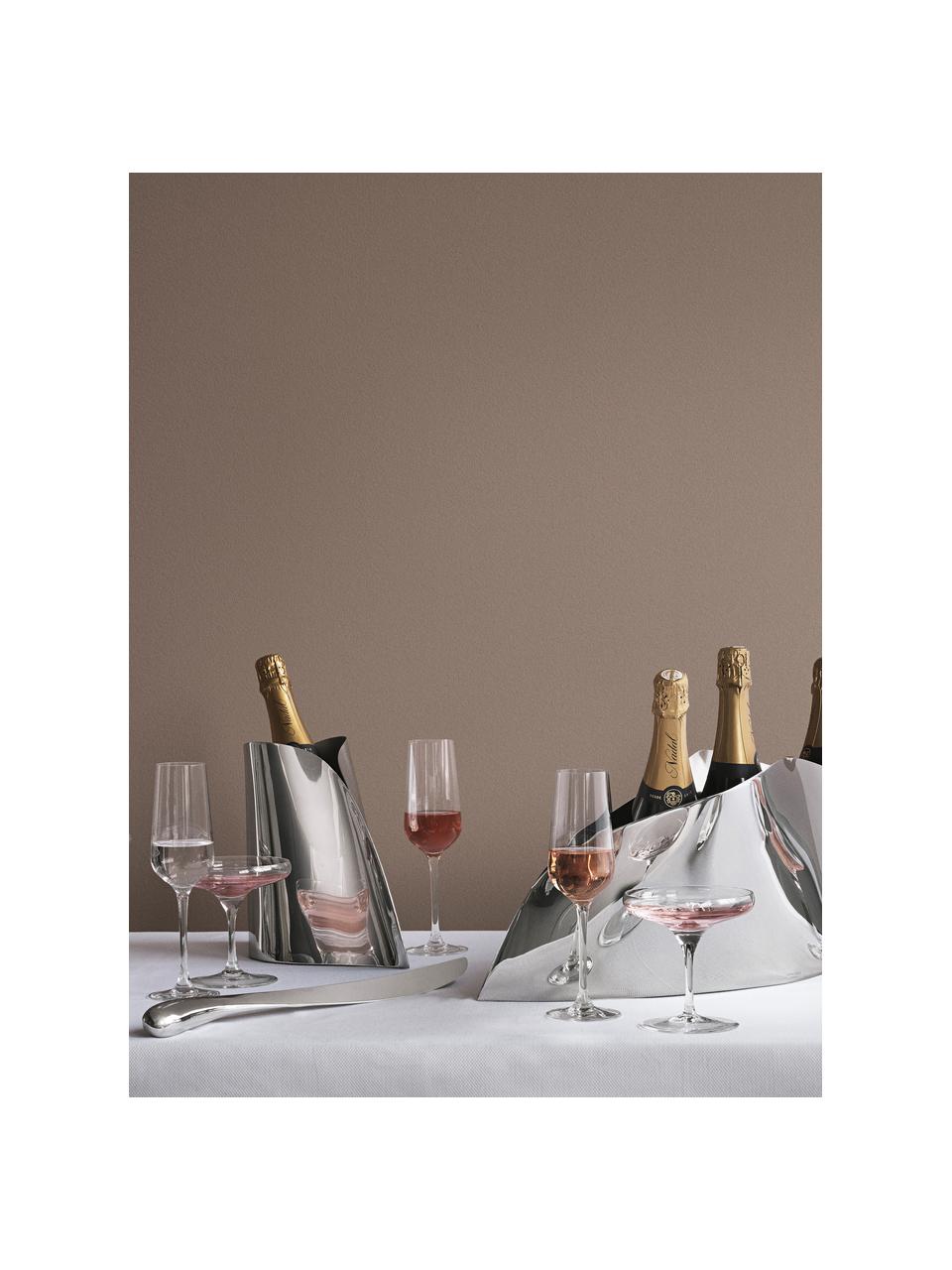 Chladič na šampanské v organickej forme Idulgence, Leštená nehrdzavejúca oceľ, Odtiene striebornej, vysoko leštená, Š 61 x V 22 cm