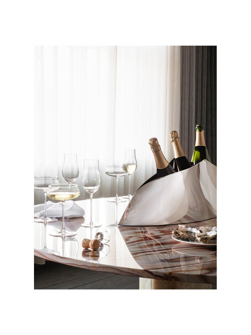 Edelstahl-Champagnerkühler Indulgence in organischer Form, Edelstahl, poliert, Silberfarben, hochglanzpoliert, B 61 x H 22 cm