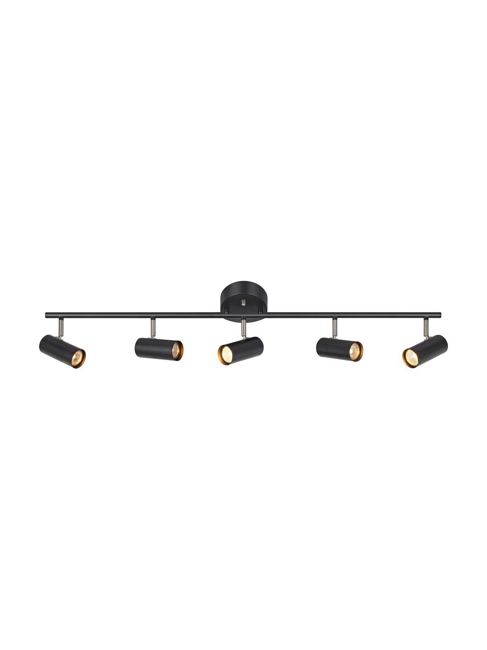 Faretti da soffitto Barcelona, Metallo rivestito, Nero, Larg. 105 x Alt. 20 cm