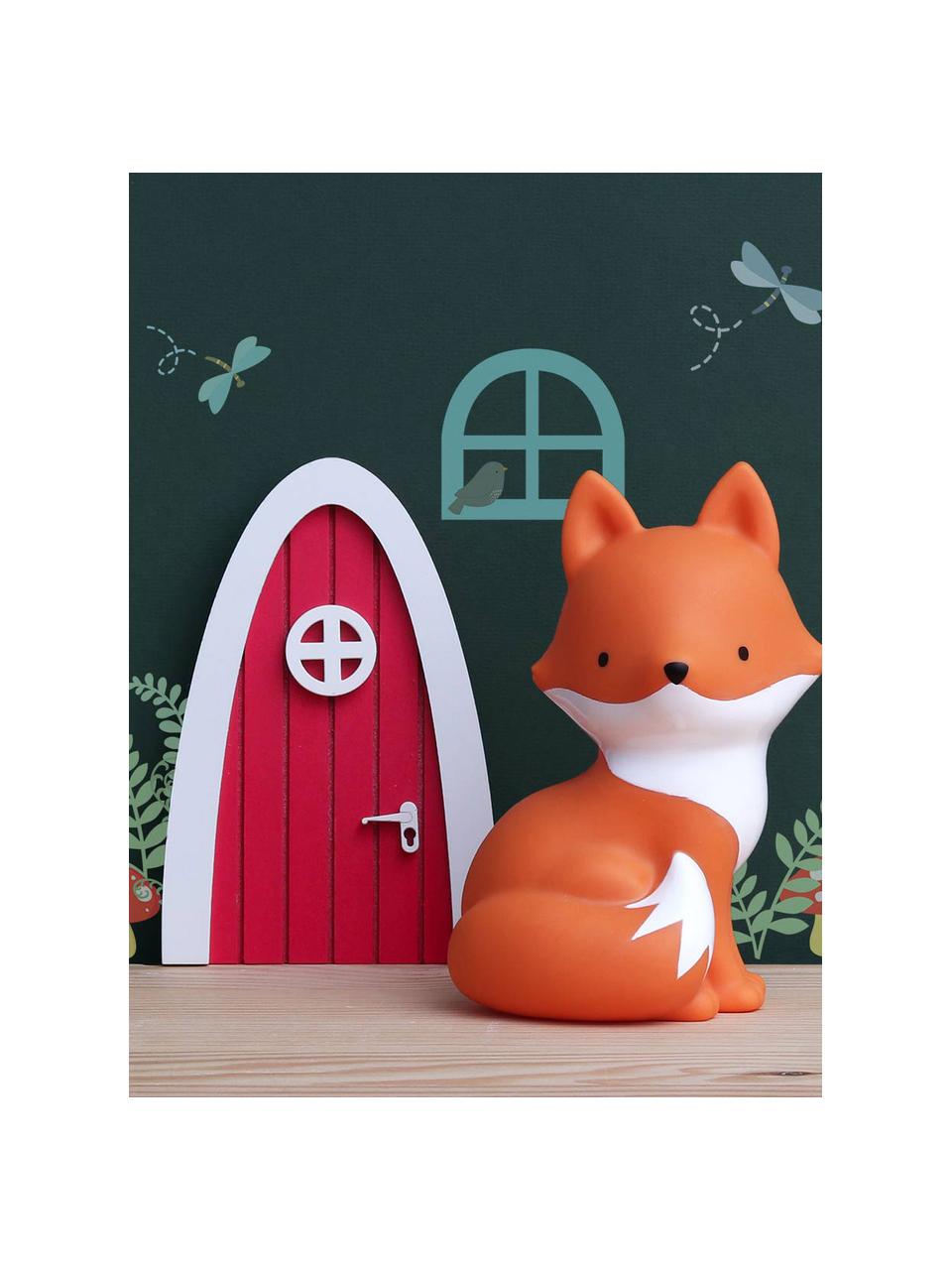 Kinderkamerlamp Fox met timerfunctie, Kunststof, Oranje, wit, B 11 x H 15 cm