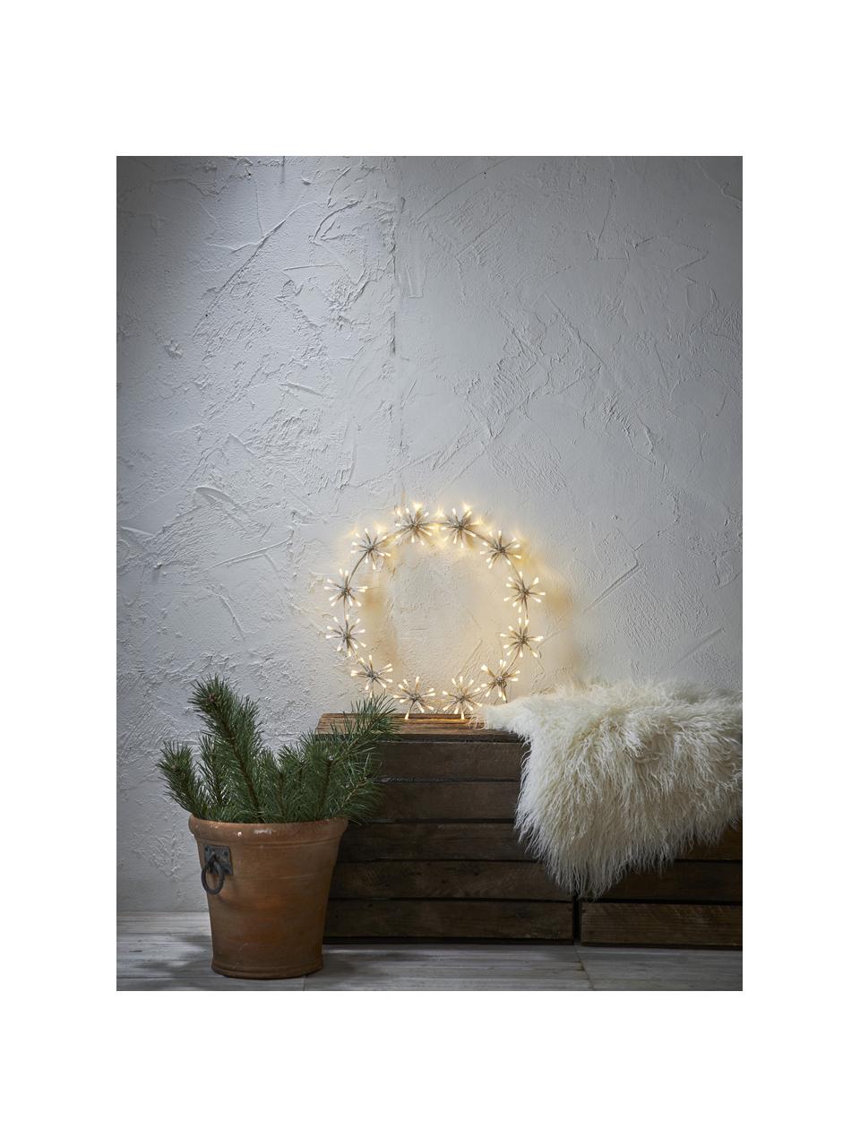 Ghirlanda luminosa a LED Flower Ring, Plastica, Bianco latte, Ø 50 cm