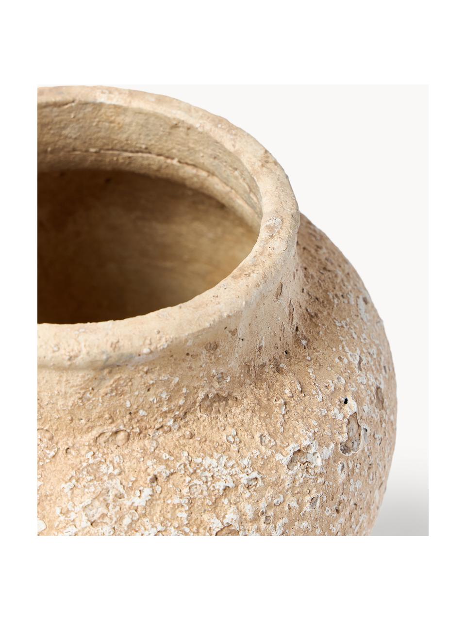 Blumentopf Rome, H 23 cm, Beton, Hellbeige, Nougat, Ø 23 x H 23 cm