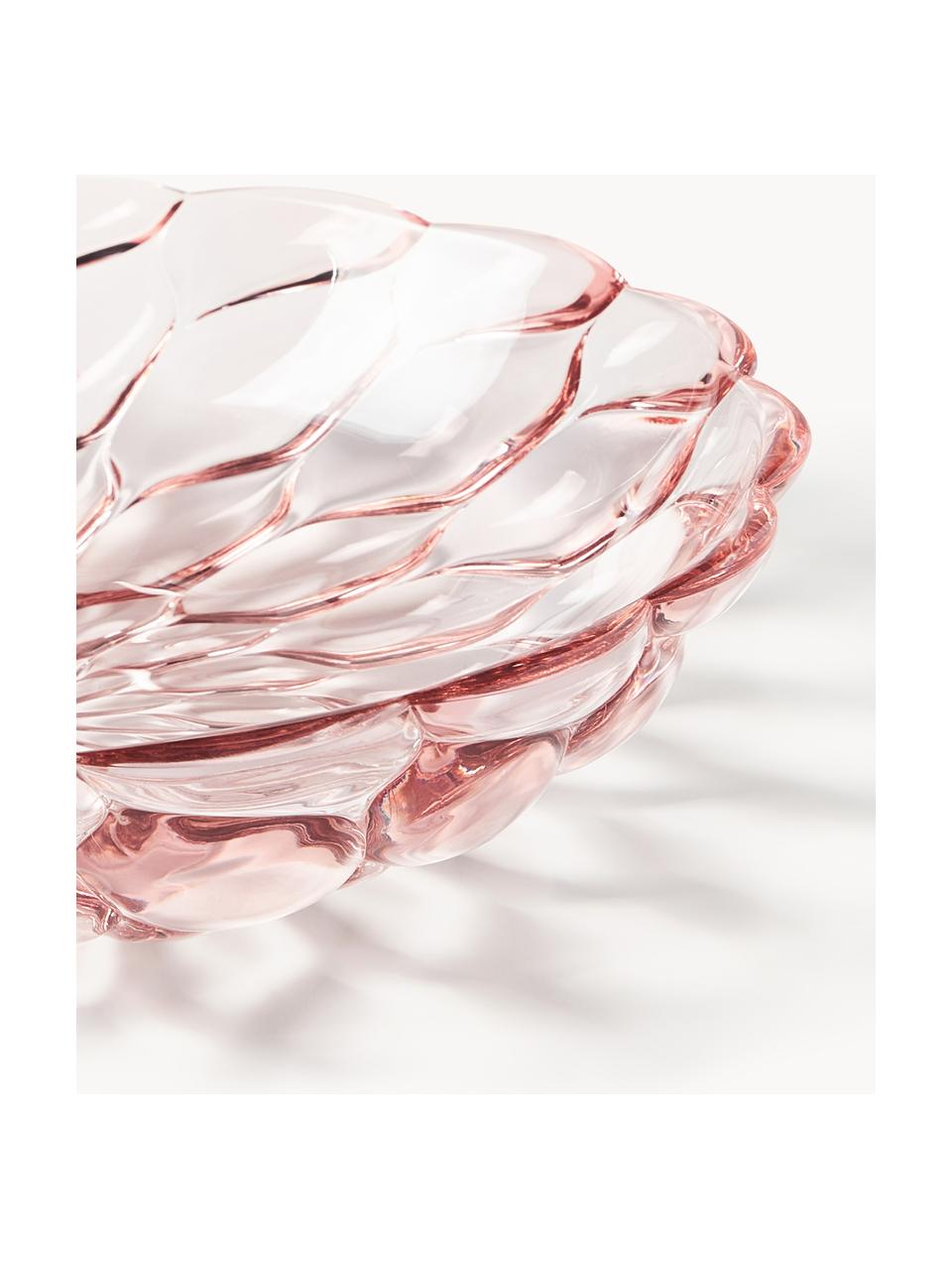 Hlboké taniere so štruktúrovaným vzorom Jellies, 4 ks, Plast, Svetloružová, Ø 22 cm