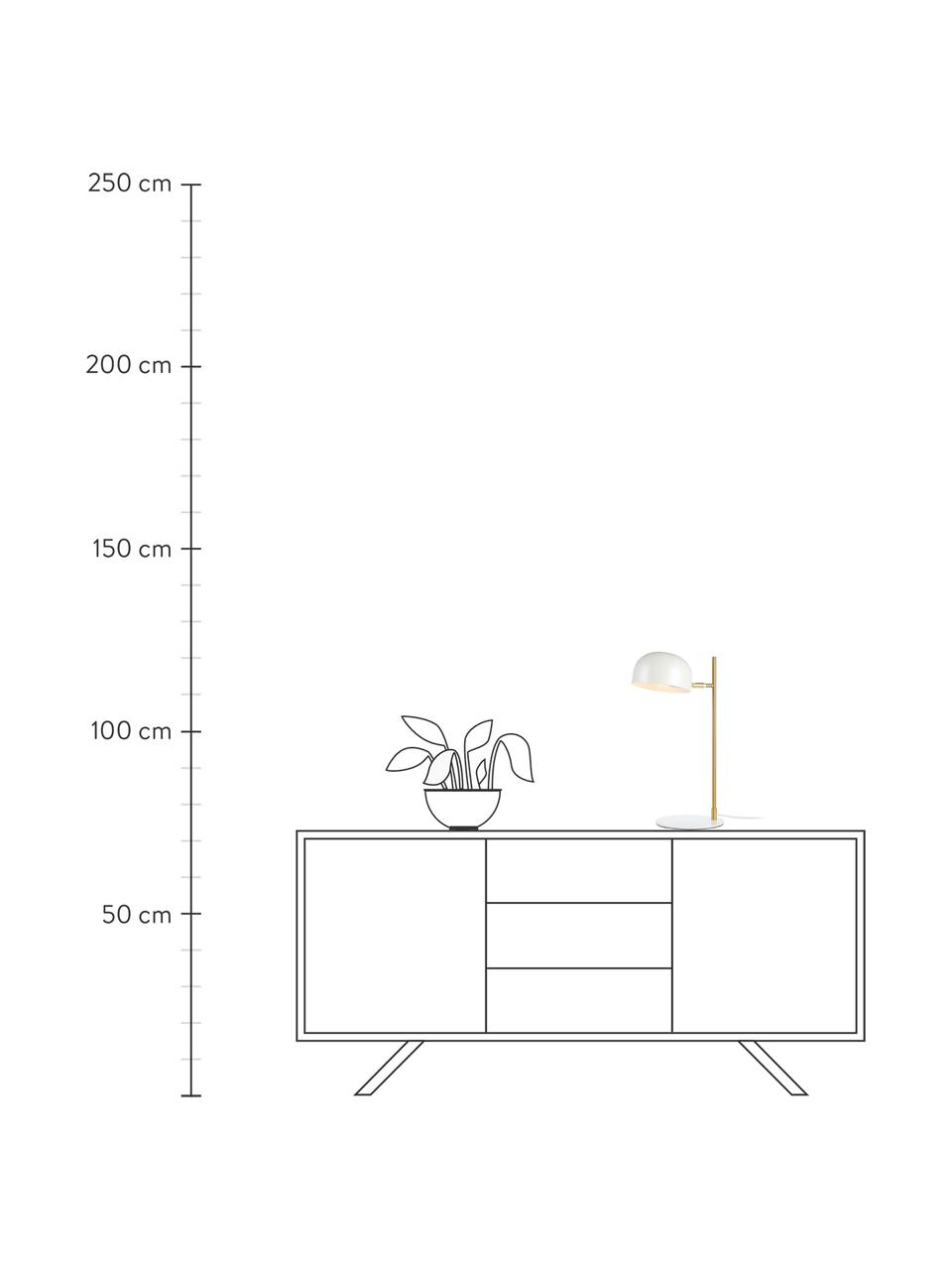 Lámpara de escritorio Posefarben, Estructura: metal recubierto, Cable: cubierto en tela, Blanco, dorado, F 29 x Al 49 cm