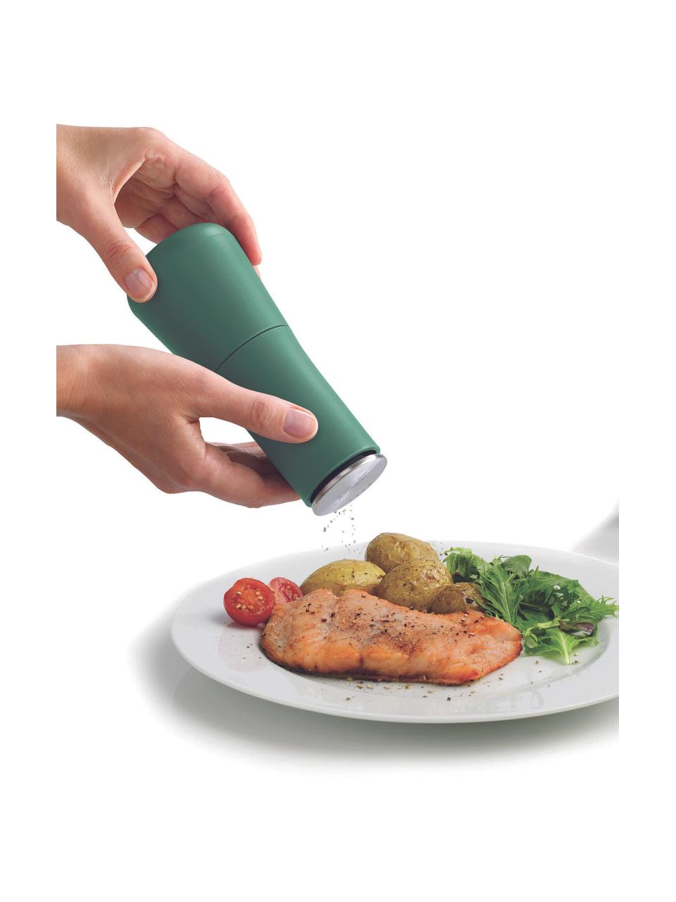 Designová sada mlýnků na sůl a pepř Milltop, 2 díly, Odstíny zelené, Ø 7 cm, V 17 cm