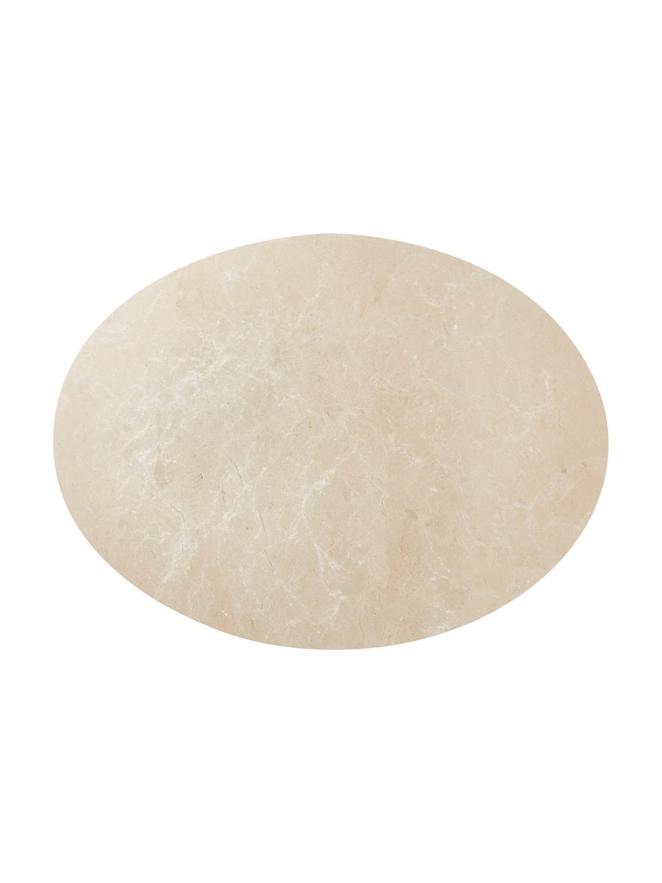 Ovale marmeren eettafel Miley, 120 x 90 cm, Tafelblad: marmer, Frame: gepoedercoat metaal, Beige, gemarmerd, B 120 cm
