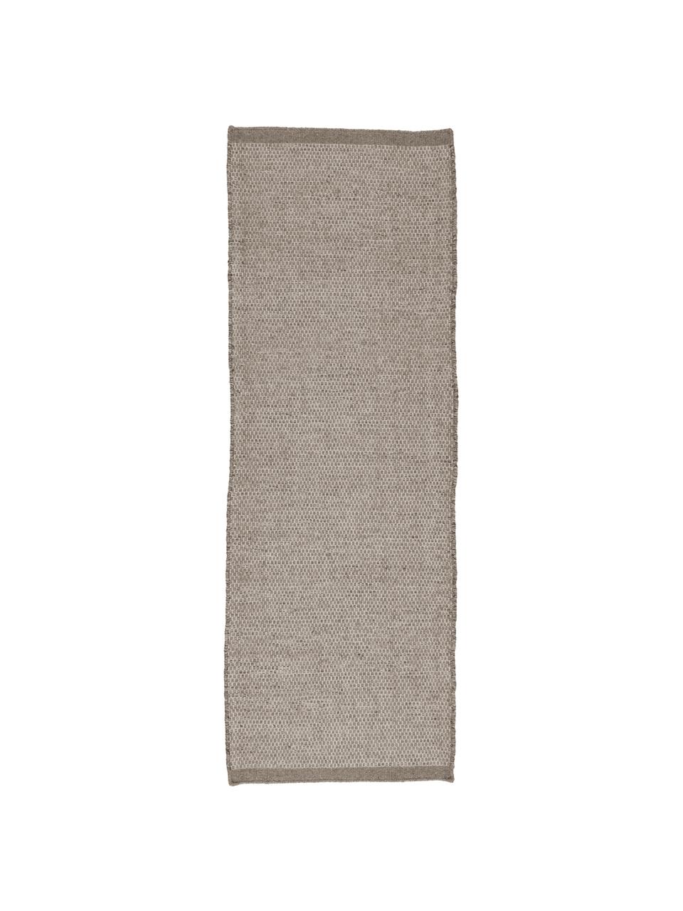 Tapis en laine tissé à la main gris moucheté Asko, Gris clair, gris, larg. 80 x long. 250 cm