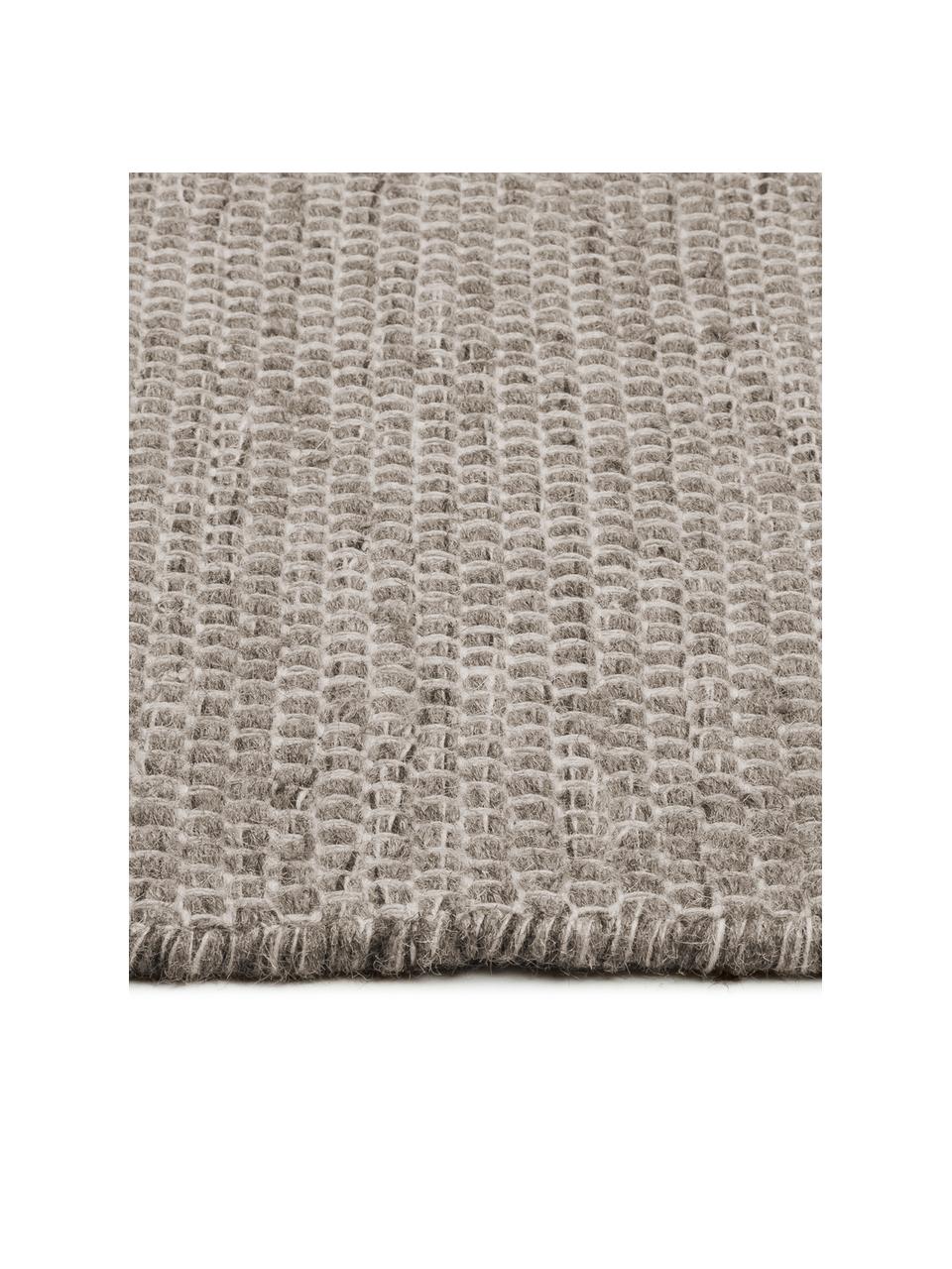Alfombra corredor corredor artesanal de lana Asko, Parte superior: 90% lana, 10 algodón, Reverso: algodón Las alfombras de , Gris claro, gris, An 80 x L 250 cm