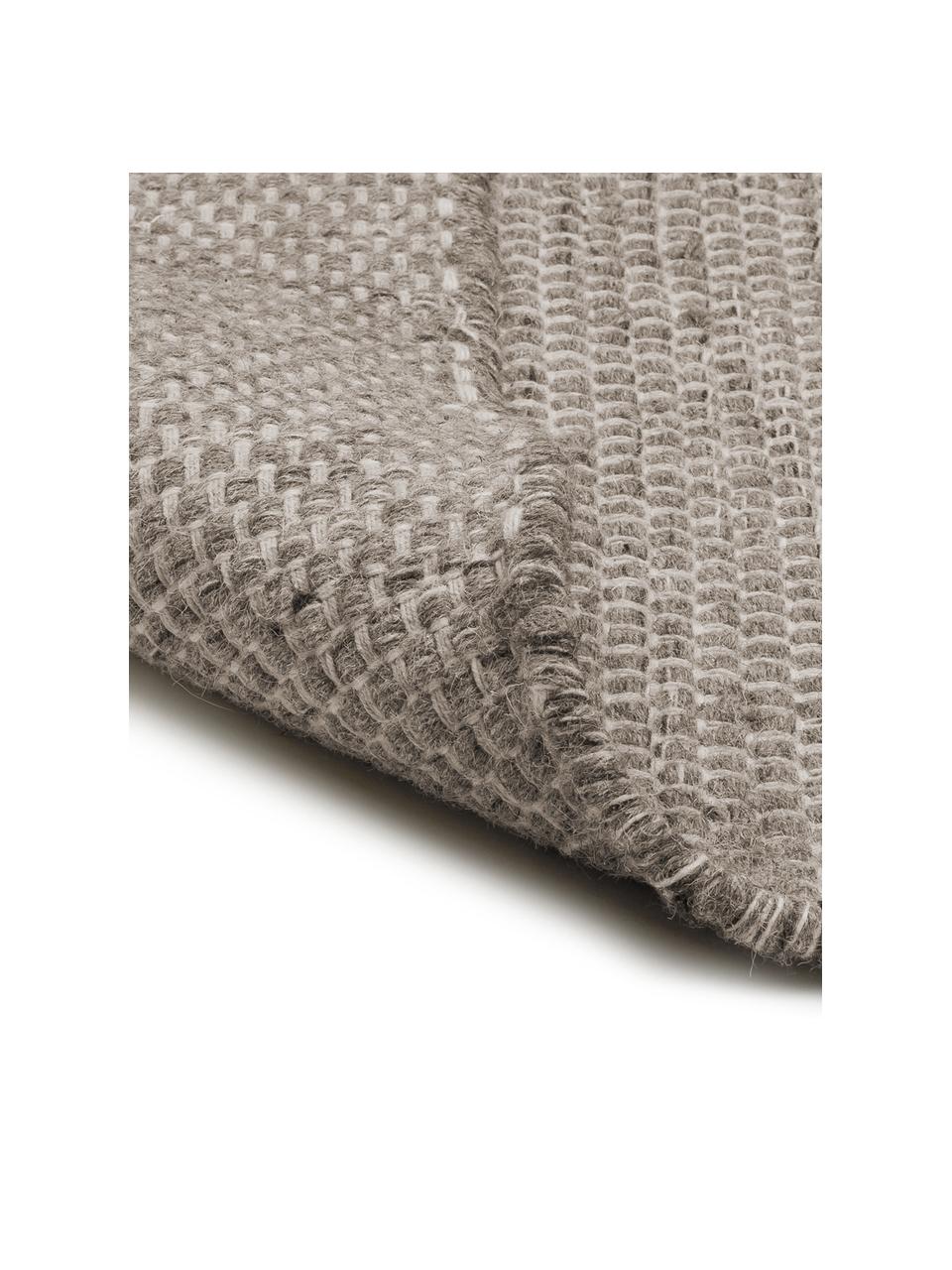 Ručne tkaný vlnený behúň Asko, Svetlosivá, sivá, Š 80 x D 250 cm