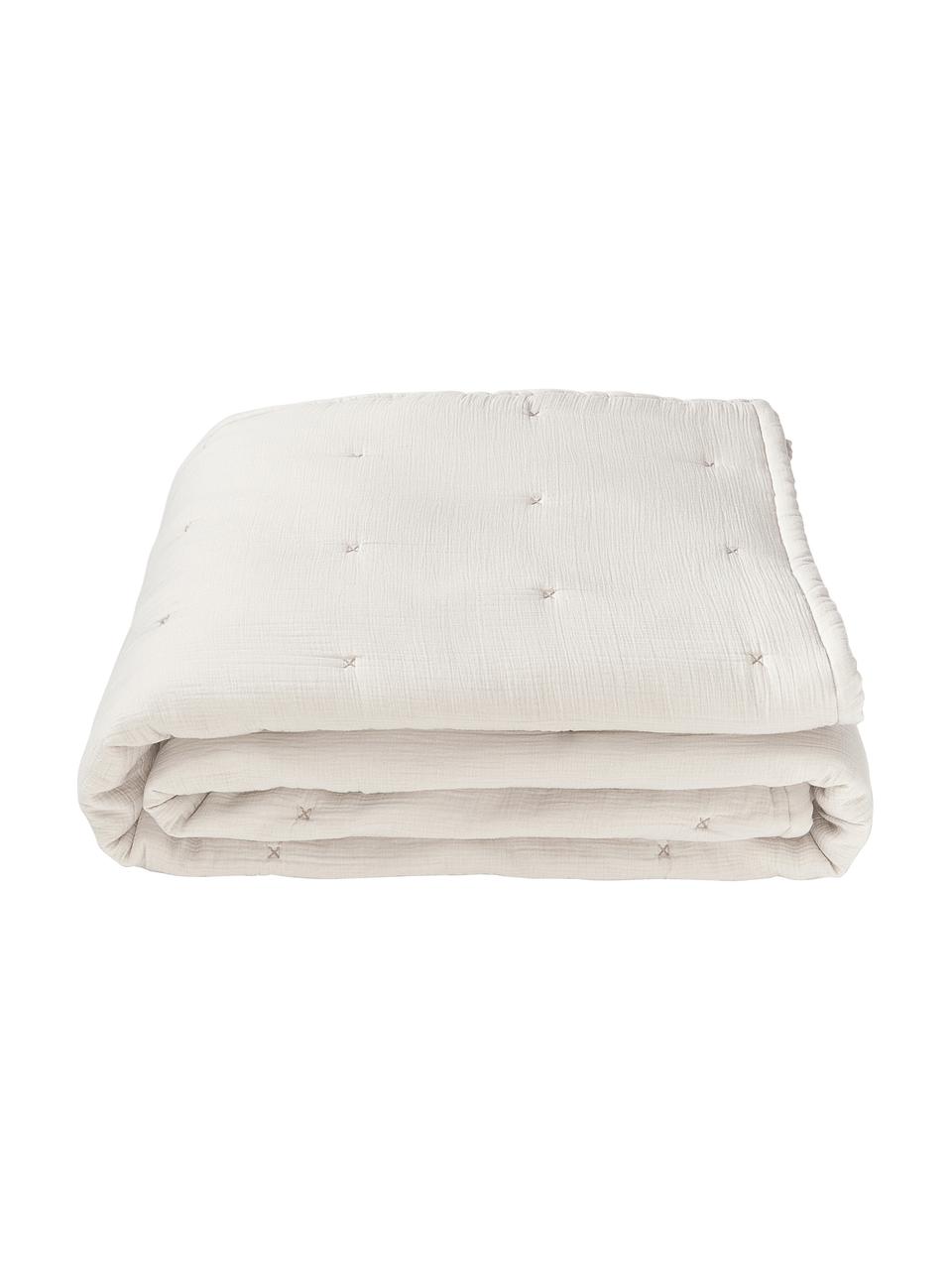 Copriletto in cotone Lenore, Rivestimento: 100% cotone, certificato , Beige, Larg. 250 x Lung. 230 cm