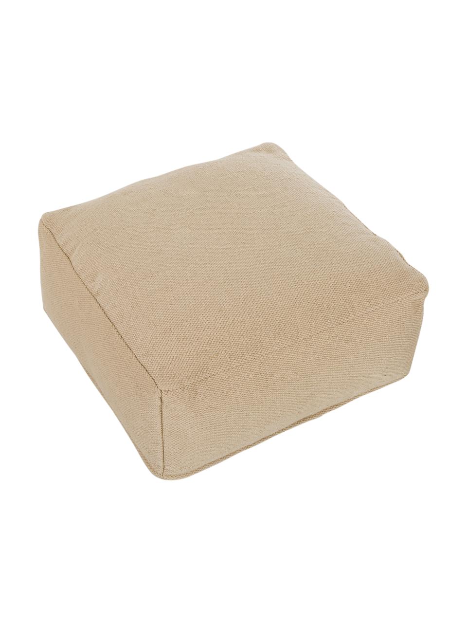 Handgeweven vloerkussen Khela in beige, Beige, B 60 x H 25 cm