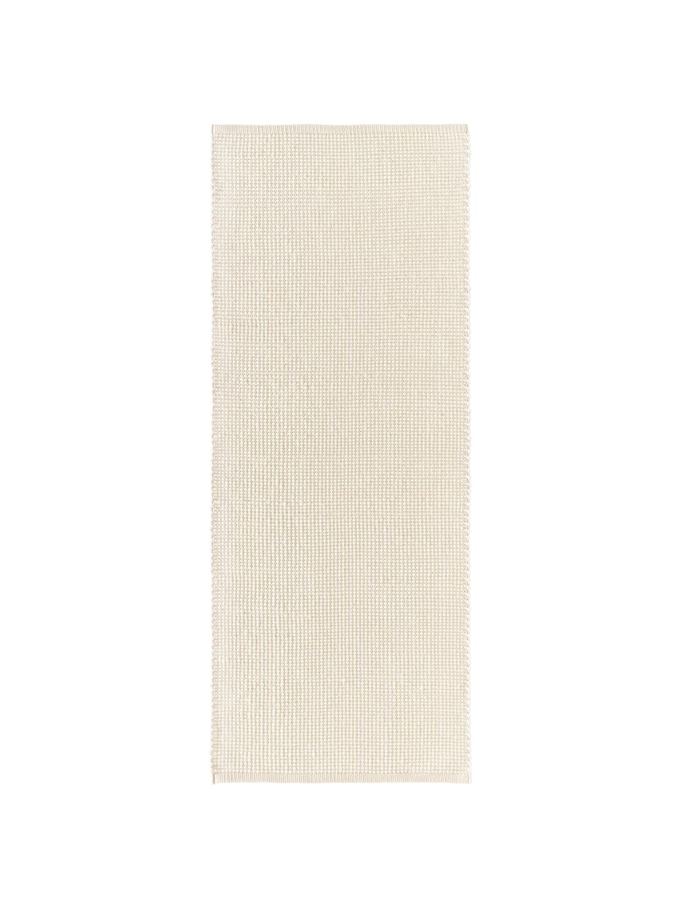 Ručně tkaný vlněný běhoun Amaro, Krémově bílá, Š 80 cm, D 200 cm