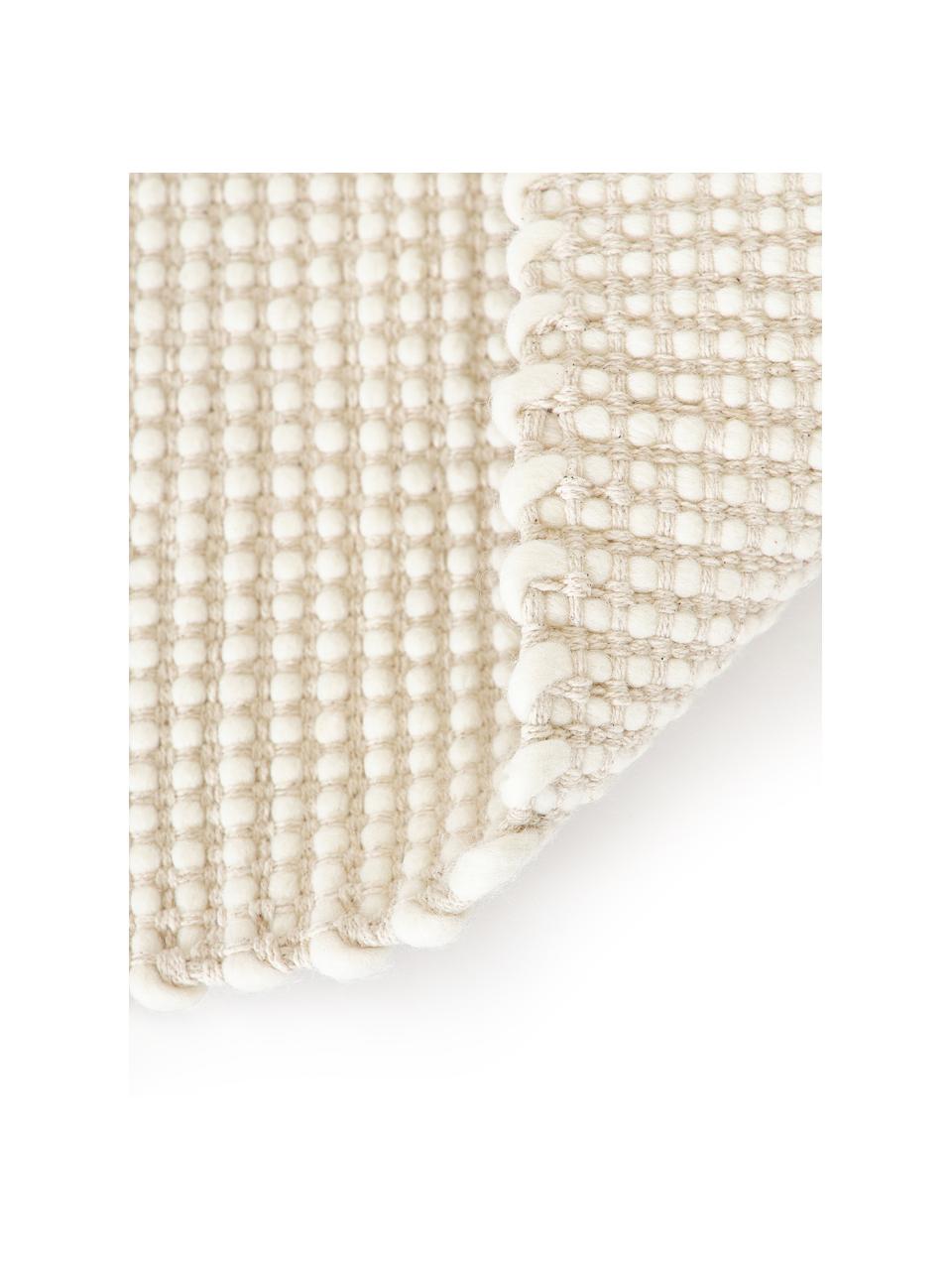 Ręcznie tkany chodnik z wełny Amaro, Kremowobiały, S 80 x D 200 cm