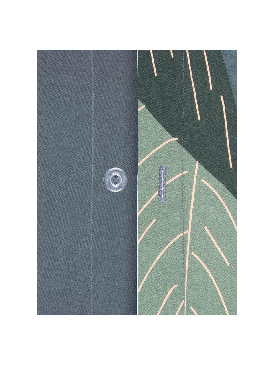 Povlak na polštář z bavlněného saténu Flora, 2 ks, Tmavě šedá, s rostlinným vzorem, Š 40 cm, D 80 cm