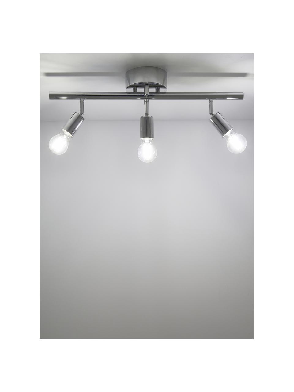 Faretti da soffitto in argento Row, Baldacchino: metallo cromato, Cromo, Larg. 60 x Alt. 20 cm
