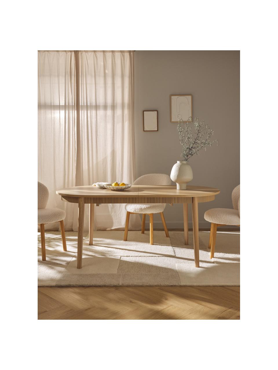 Table extensible en bois de chêne Calary, Bois de chêne, larg. de 180 à 230 x prof. 92 cm