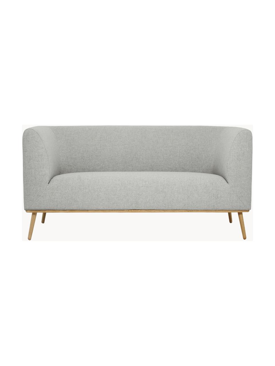 Sofa Archie (2-Sitzer) mit Eichenholz-Füssen, Bezug: 100% Wolle, Gestell: Kiefernholz, FSC-zertifiz, Beine: Massives Eichenholz, FSC-, Webstoff Hellgrau, B 162 x T 90 cm