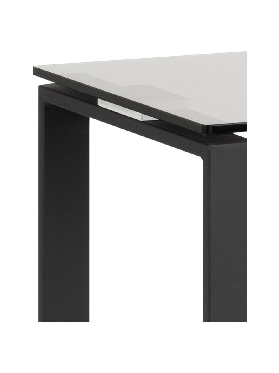 Skleněný konzolový stolek Katrine, Černá, Š 110 cm, H 40 cm