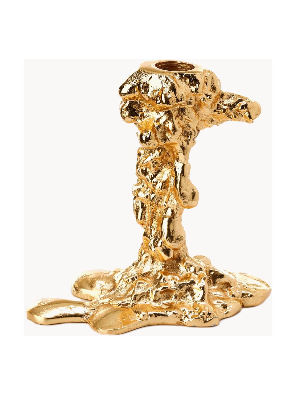 Kovový svietnik Drip, Potiahnutý kov, Odtiene zlatej, Š 14 x V 14 cm