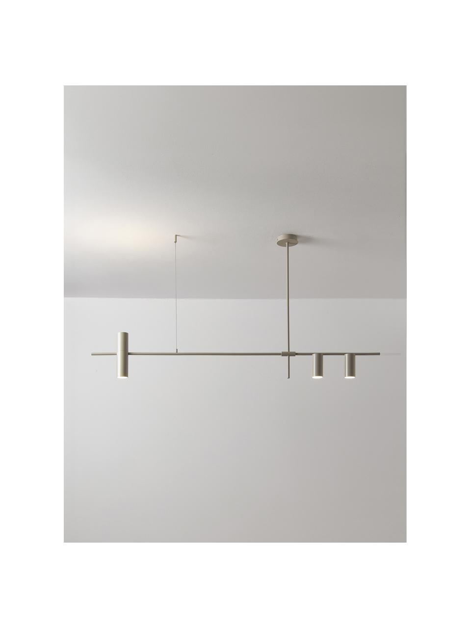 Große Pendelleuchte Cassandra, Metall, pulverbeschichtet, Beige, B 143 x H 73 cm