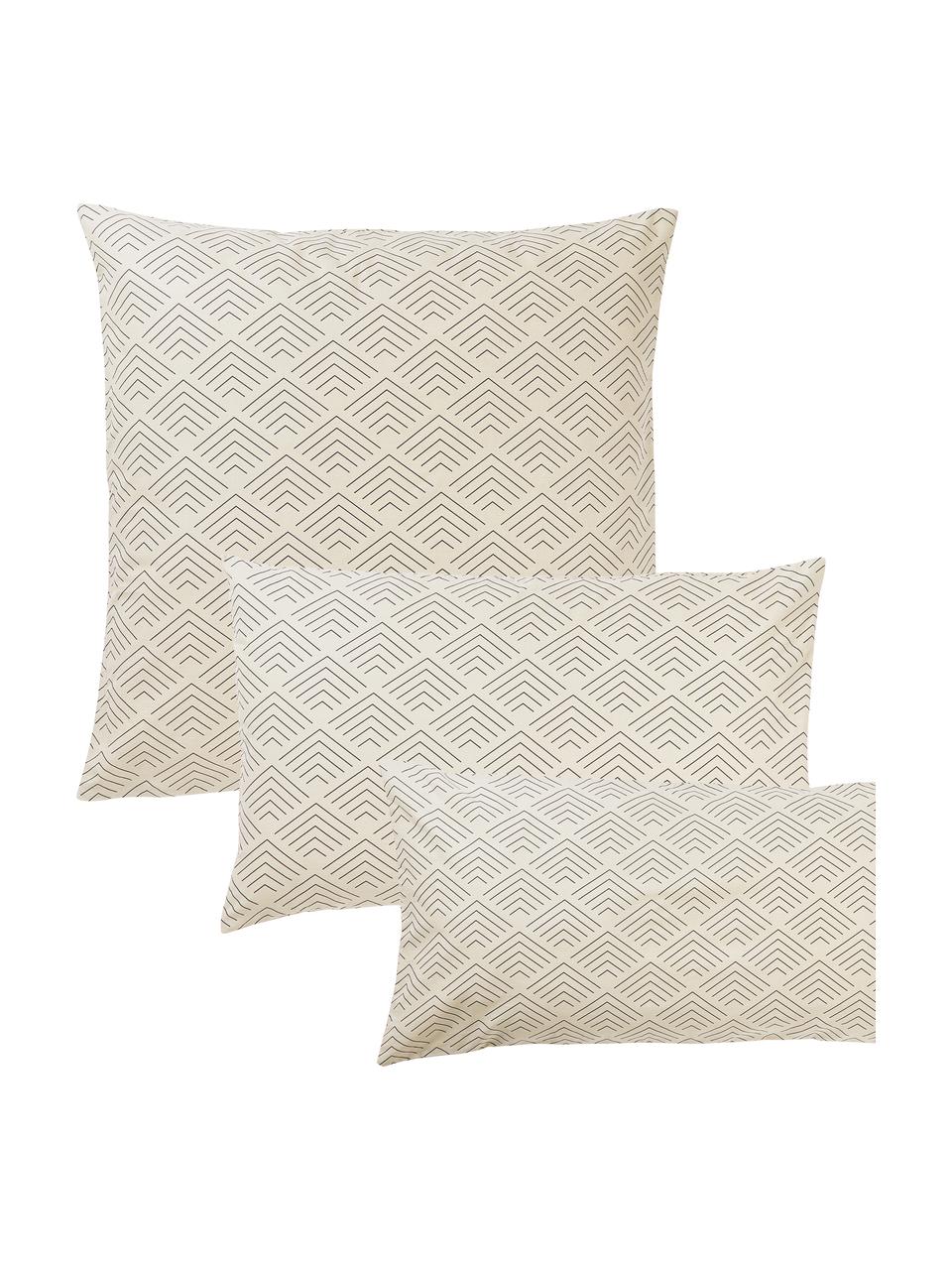 Federa arredo per cuscino in cotone con motivo grafico Milano, Beige, Larg. 50 x Lung. 80 cm