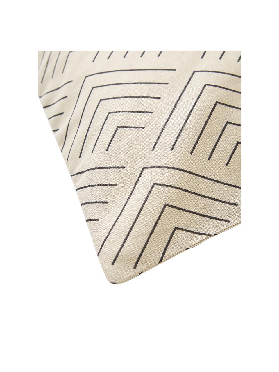 Federa arredo per cuscino in cotone con motivo grafico Milano, Beige, Larg. 50 x Lung. 80 cm