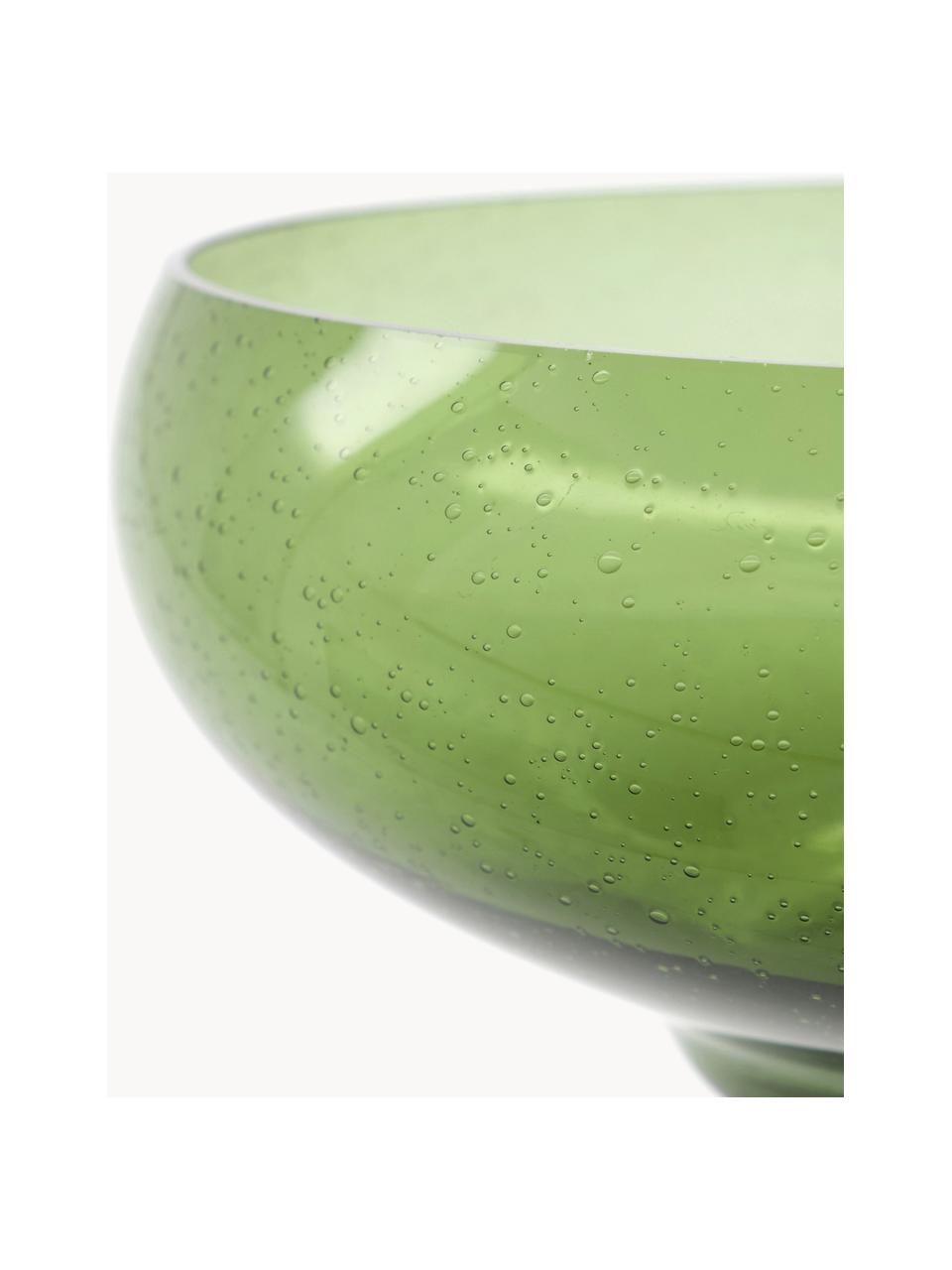 Ručne fúkaná servírovacia miska Jelly, Sklo, Zelená, Ø 25 x V 10 cm
