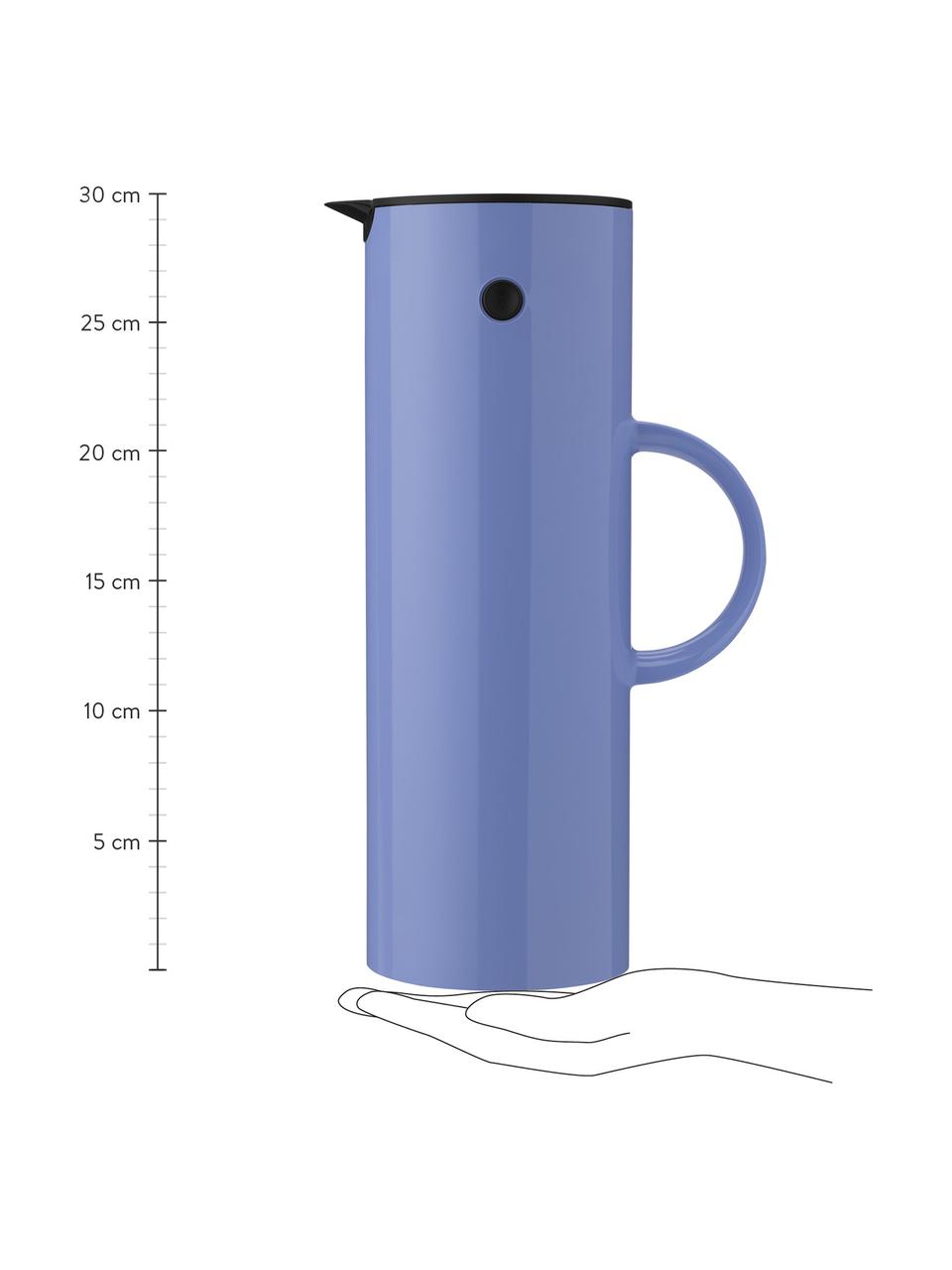 Termoska EM77, modrá lesklá, 1 l, ABS-plast so sklom, Modrá, Ø 11 x V 30 cm