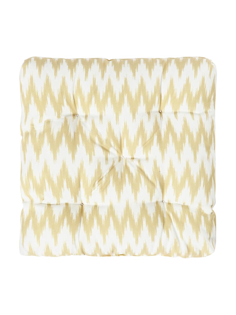 Cojín de asiento para exterior con estampado ikat Maillot, 100% acrílico

El material utilizado en este producto ha sido probado contra sustancias nocivas y está certificado según STANDARD 100 por OEKO-TEX®, 2016OK0494, Amarillo, An 40 x L 40 cm