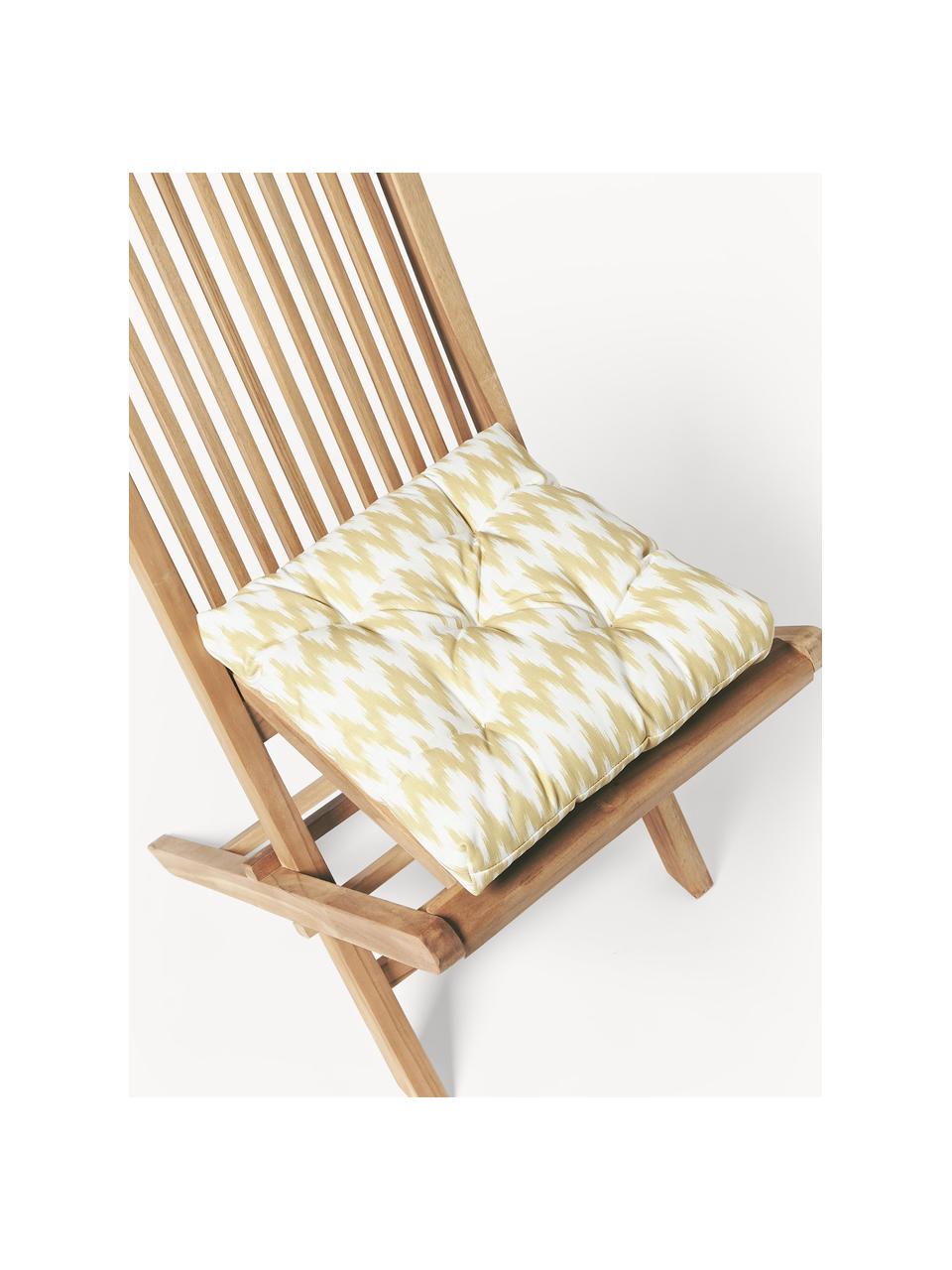 Cojín de asiento para exterior con estampado ikat Maillot, 100% acrílico

El material utilizado para este producto ha sido probado contra sustancias nocivas y está certificado según el STANDARD 100 por OEKO-TEX®, 2016OK0494, Amarillo, An 40 x L 40 cm