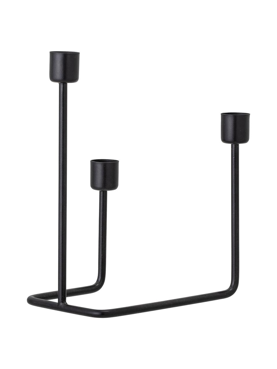 Candelabro moderno Haf, Metal, Negro, An 22 x Al 10 cm